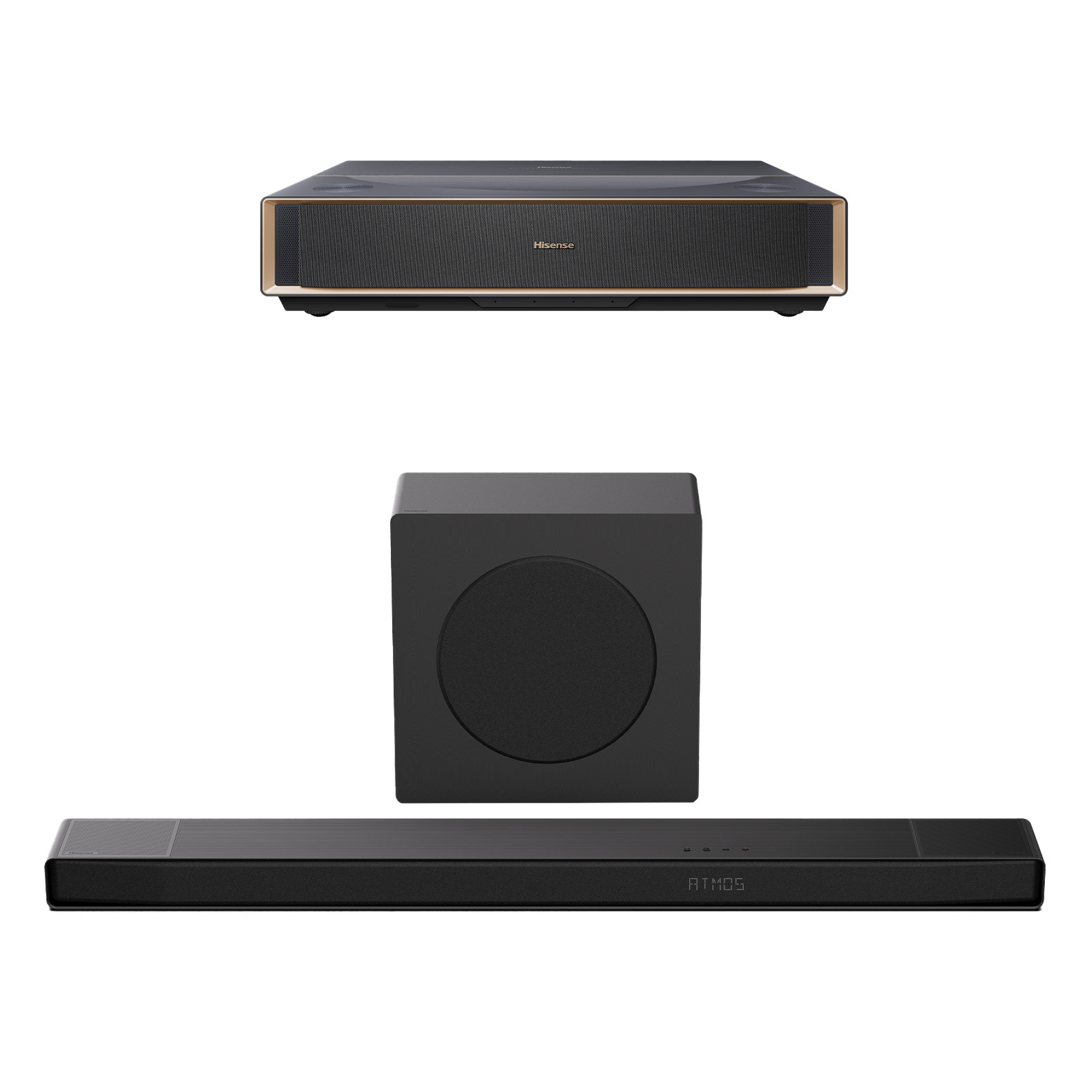 Hisense, 80"- 150" 4K UHD IMAX Enhanced Triple Laser Smart UST Projector PT1 Bundled with 3.1.2ch Dolby Atmos Soundbar