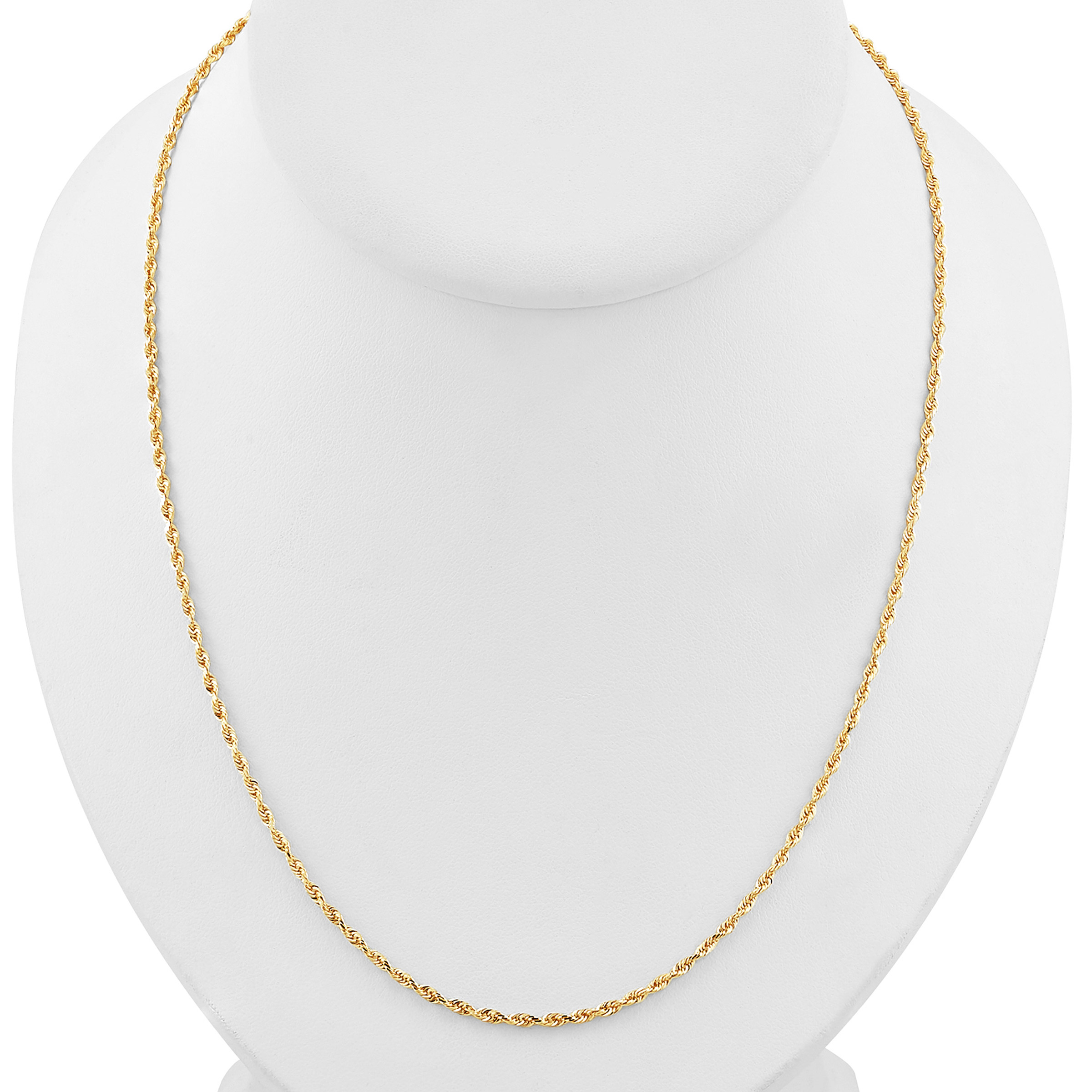 High Polish Glitter Rope Chain Necklace in Yellow Gold | Costco