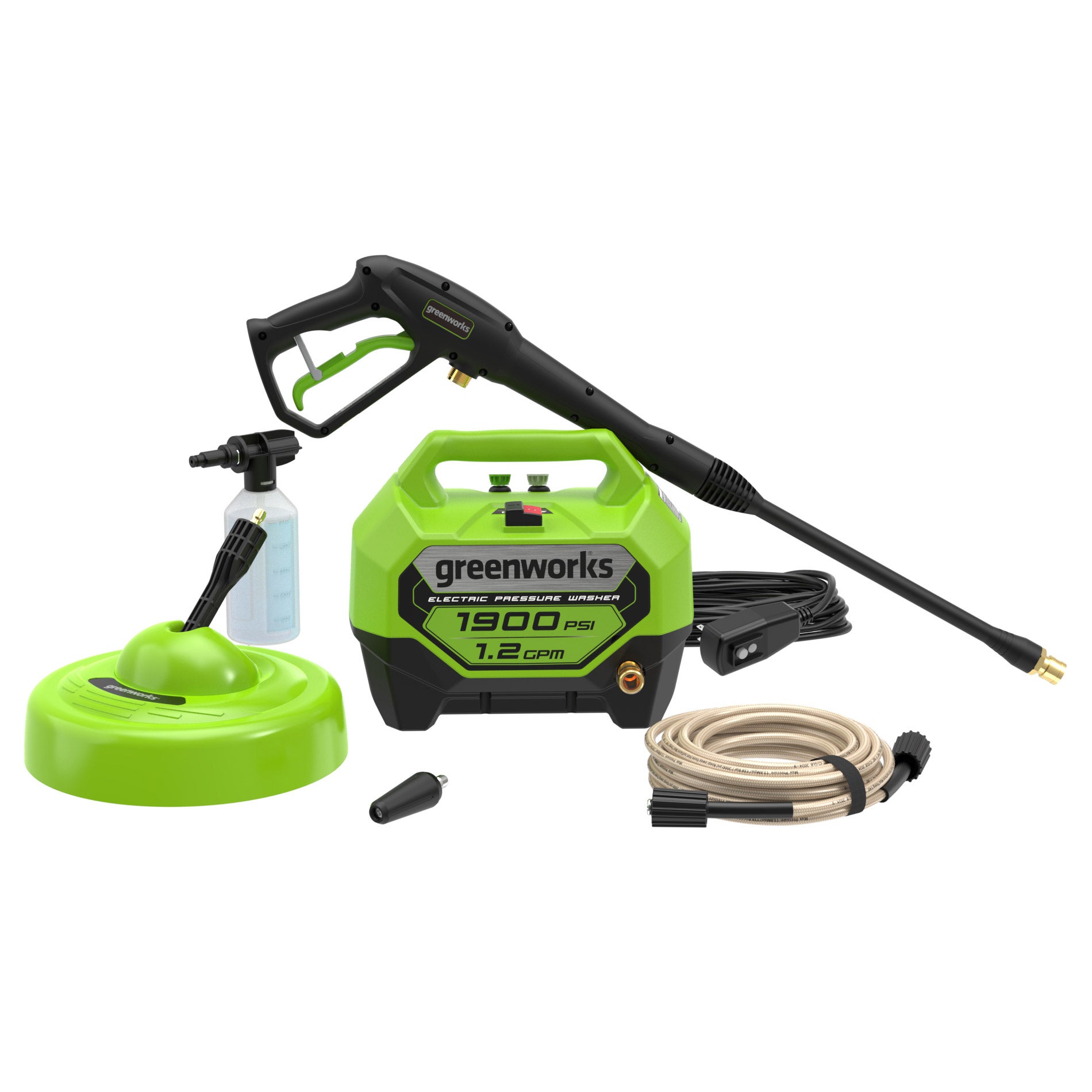 Greenworks 1900 PSI 1.2 GPM Cold Water Electric Pressure Washer