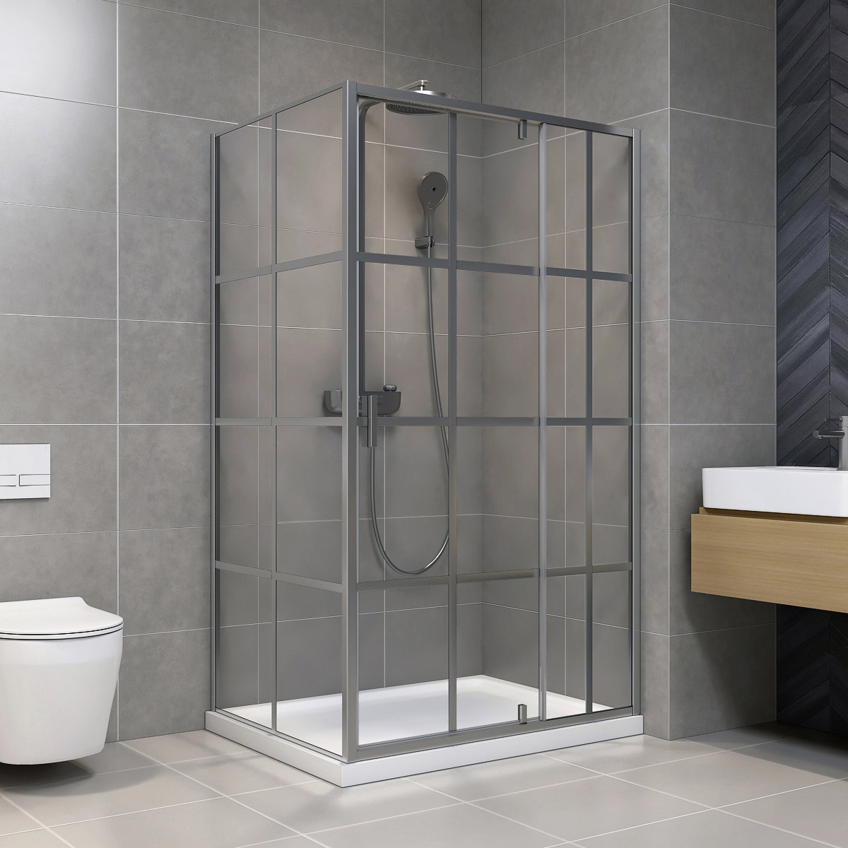 Appollo Jaqueline 48 in. × 36 in. Corner Shower with Pivot Door