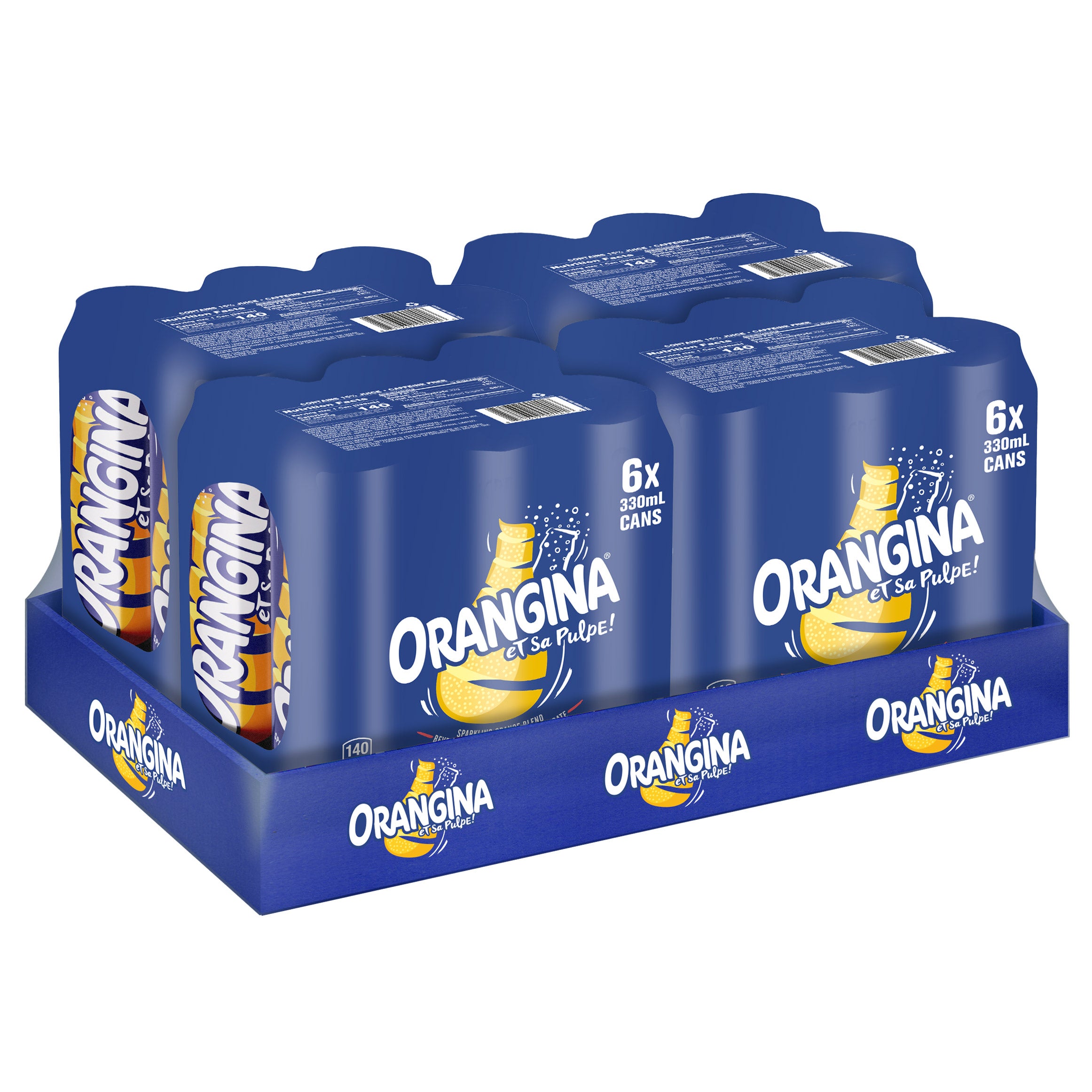Orangina Sparkling Orange Blend Beverage with Pulp, 11.2 fl oz, 24