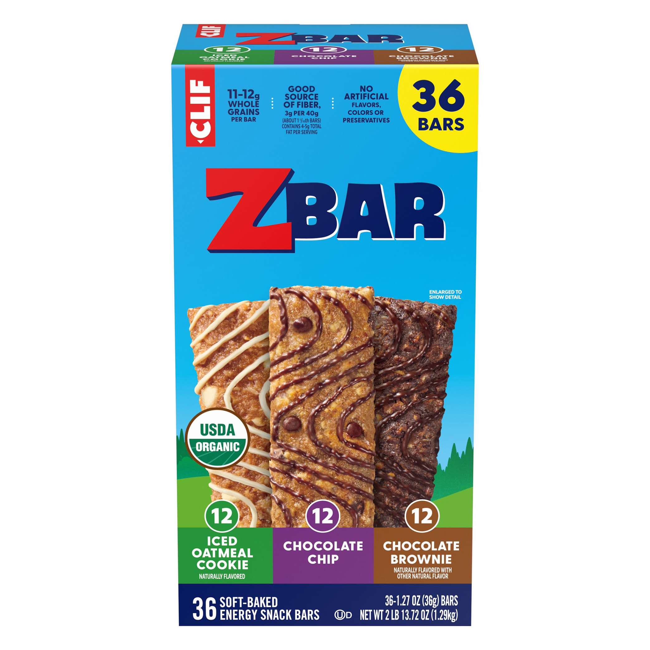 Clif Kid ZBar Organic Granola Bar  Variety Pack  1.27 oz  36-count