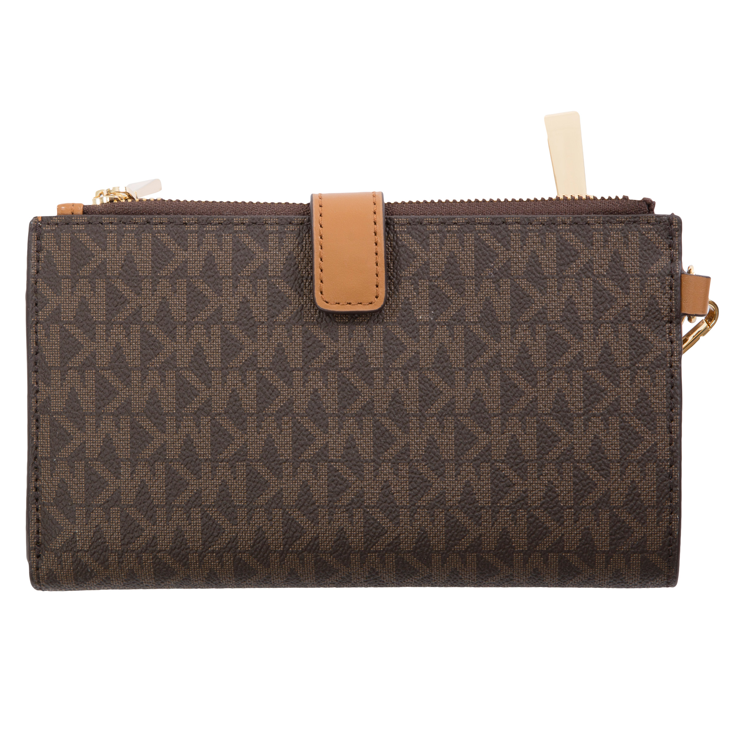 Michael Kors Double Zip Wristlet, Brown | Costco