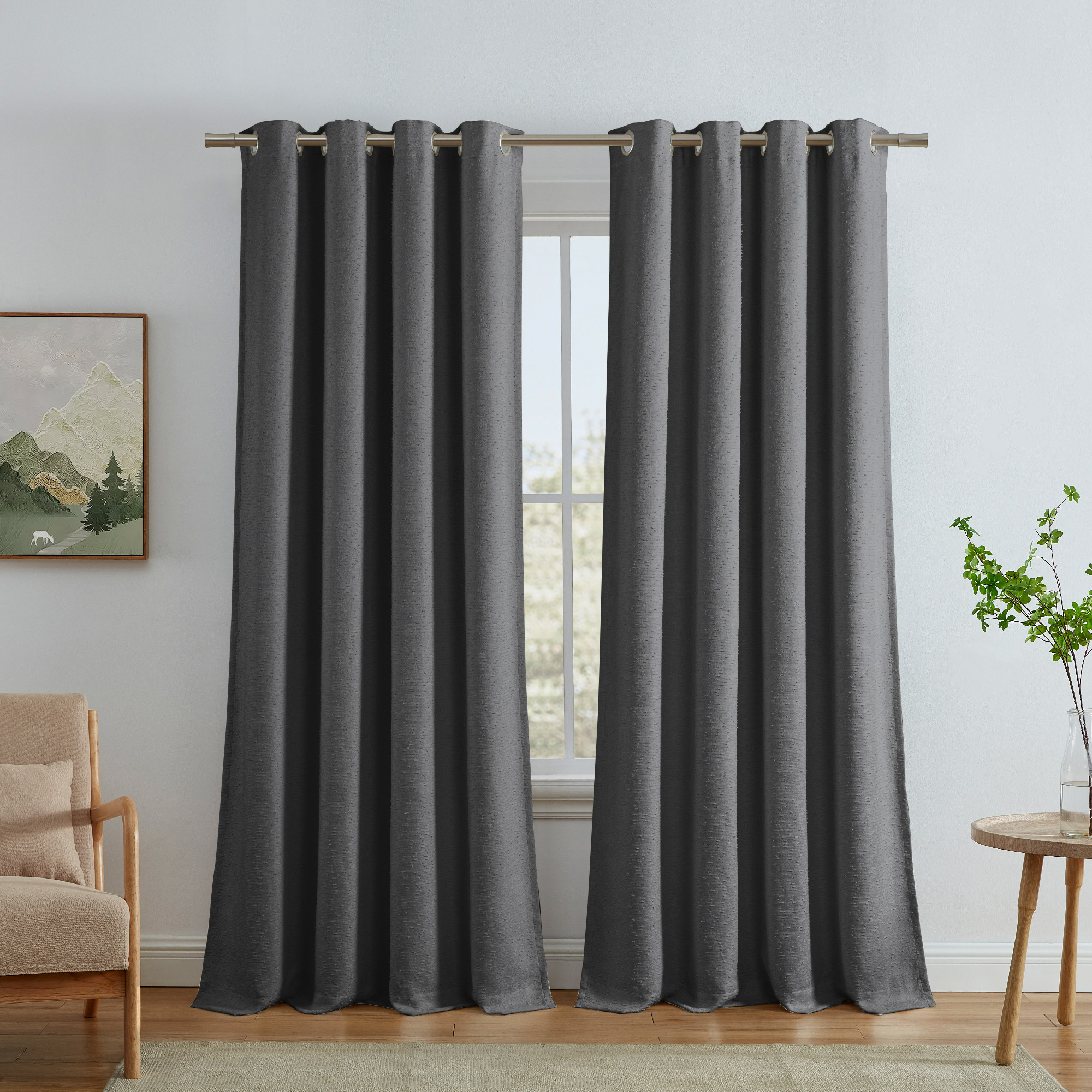 SUN+BLK Rhodes Collection Bouclé Blackout Curtain Panel, 2-panel