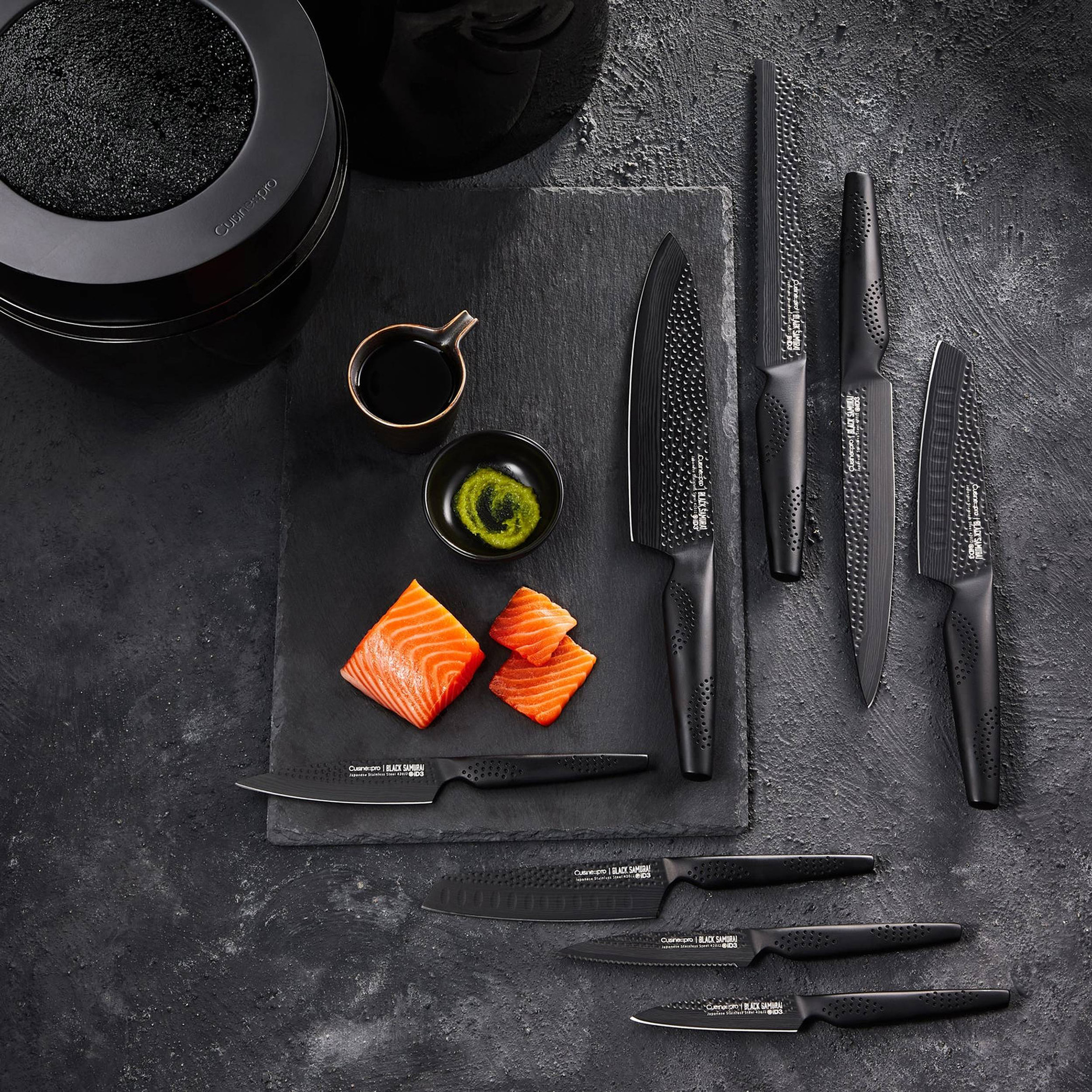 Cuisinepro iD3 Black Samurai The Egg Knife Block, 9-piece | Costco