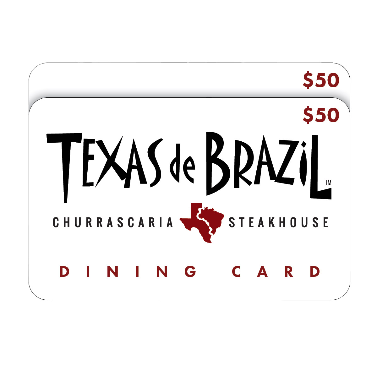 Texas de Brazil Two Restaurant $50 eGift Cards ($100 Value)