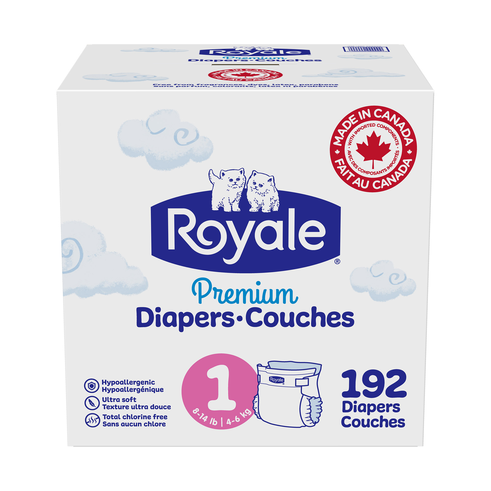 Royale Premium Couches Pour Bébé, Tailles 1 - 2