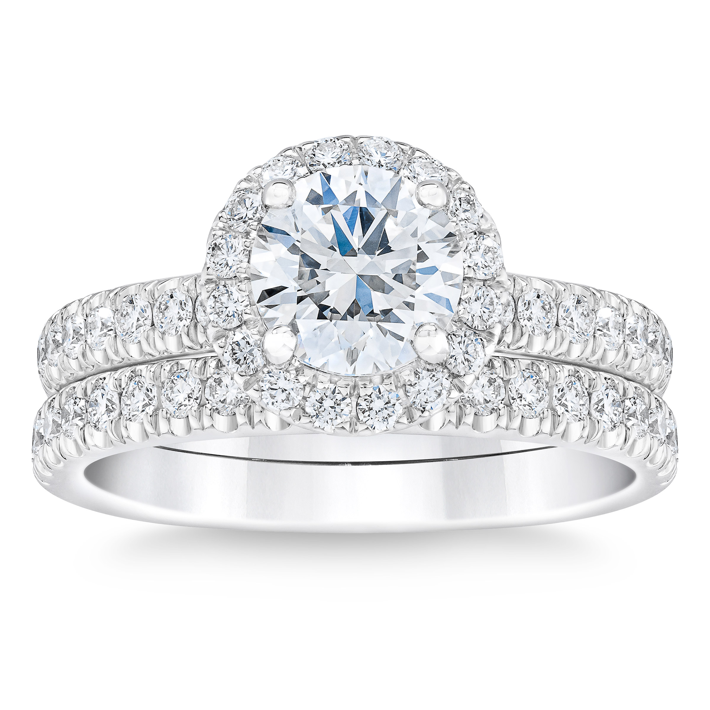1.88 ctw Round Brilliant, VS1 Clarity, H Colour, Diamond Wedding Set