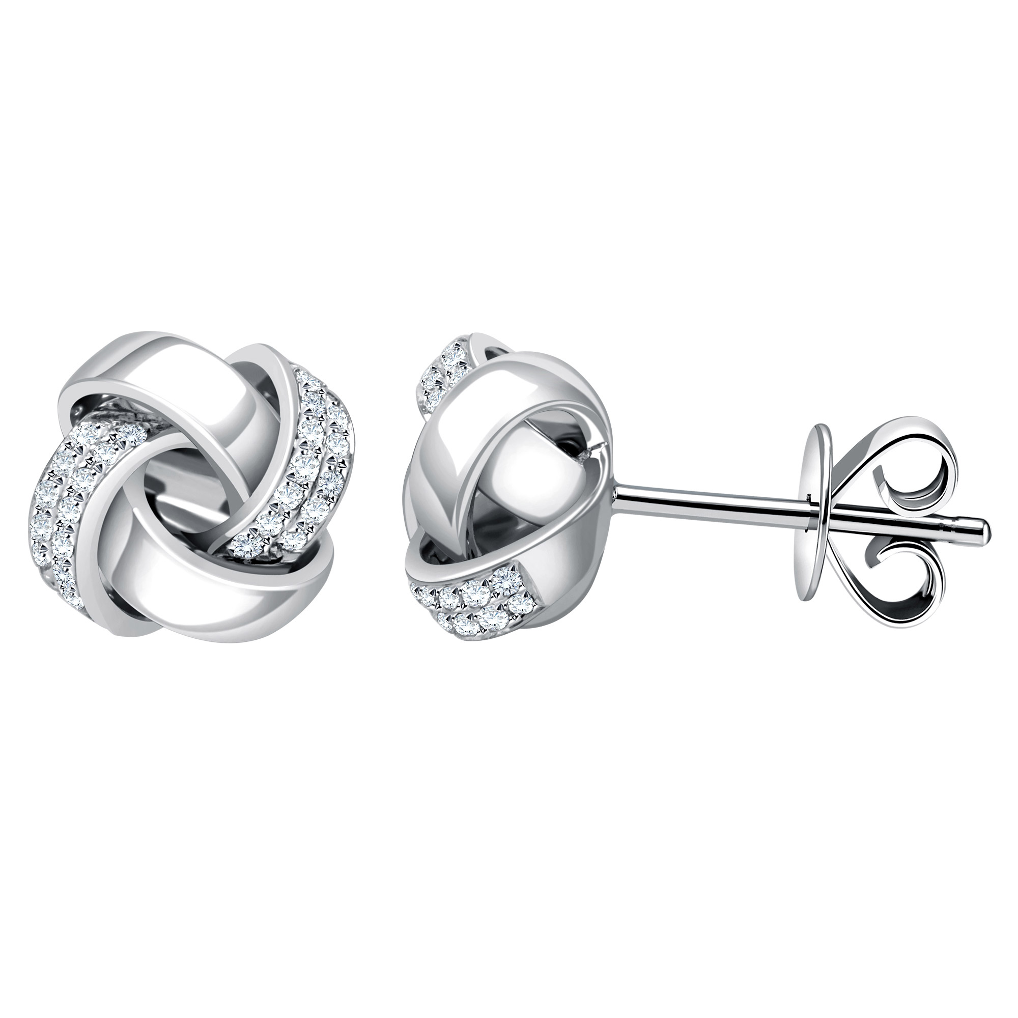 Round Brilliant Diamond Knot Earrings (0.16 ctw)