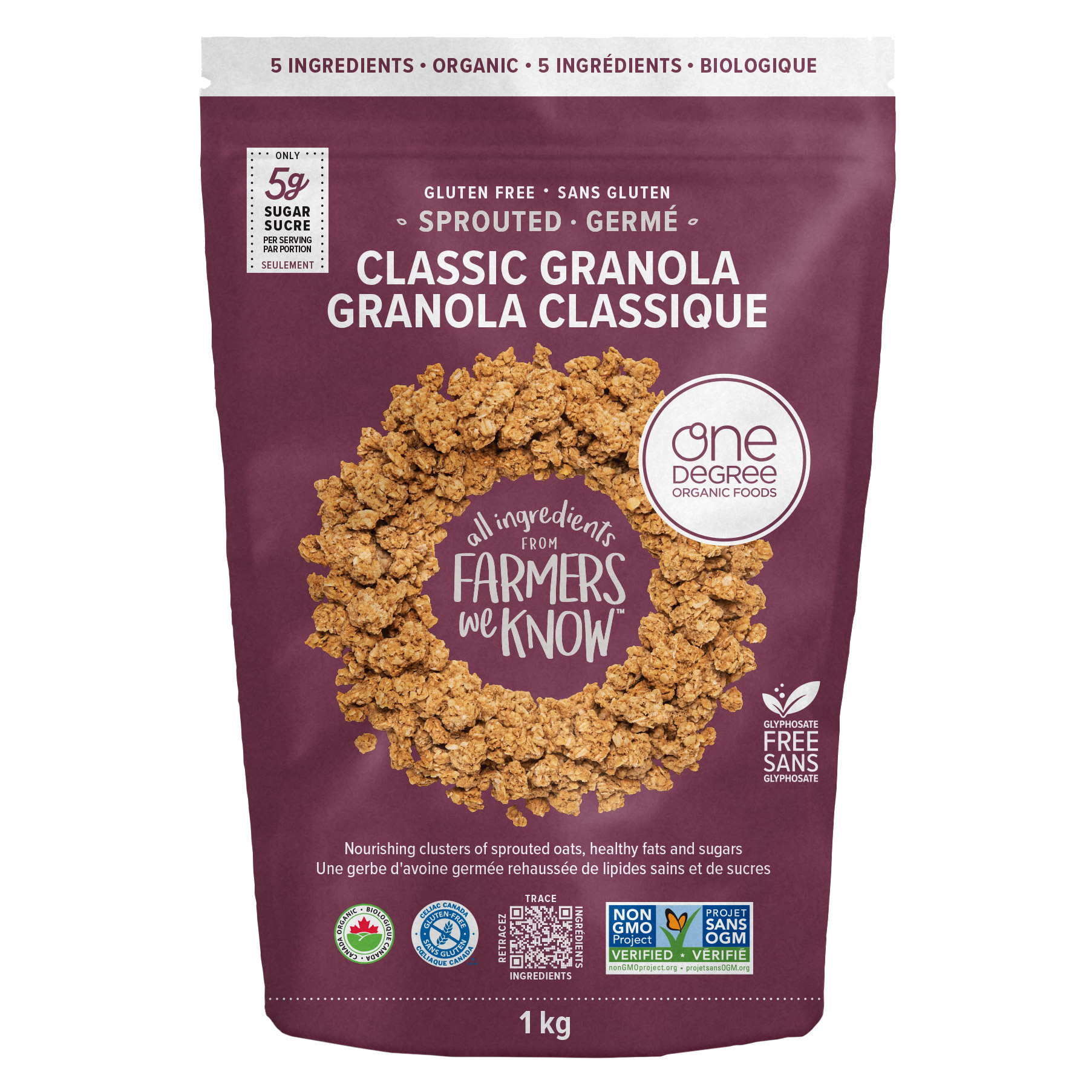 One Degree Organic Classic Granola, 1 Kg