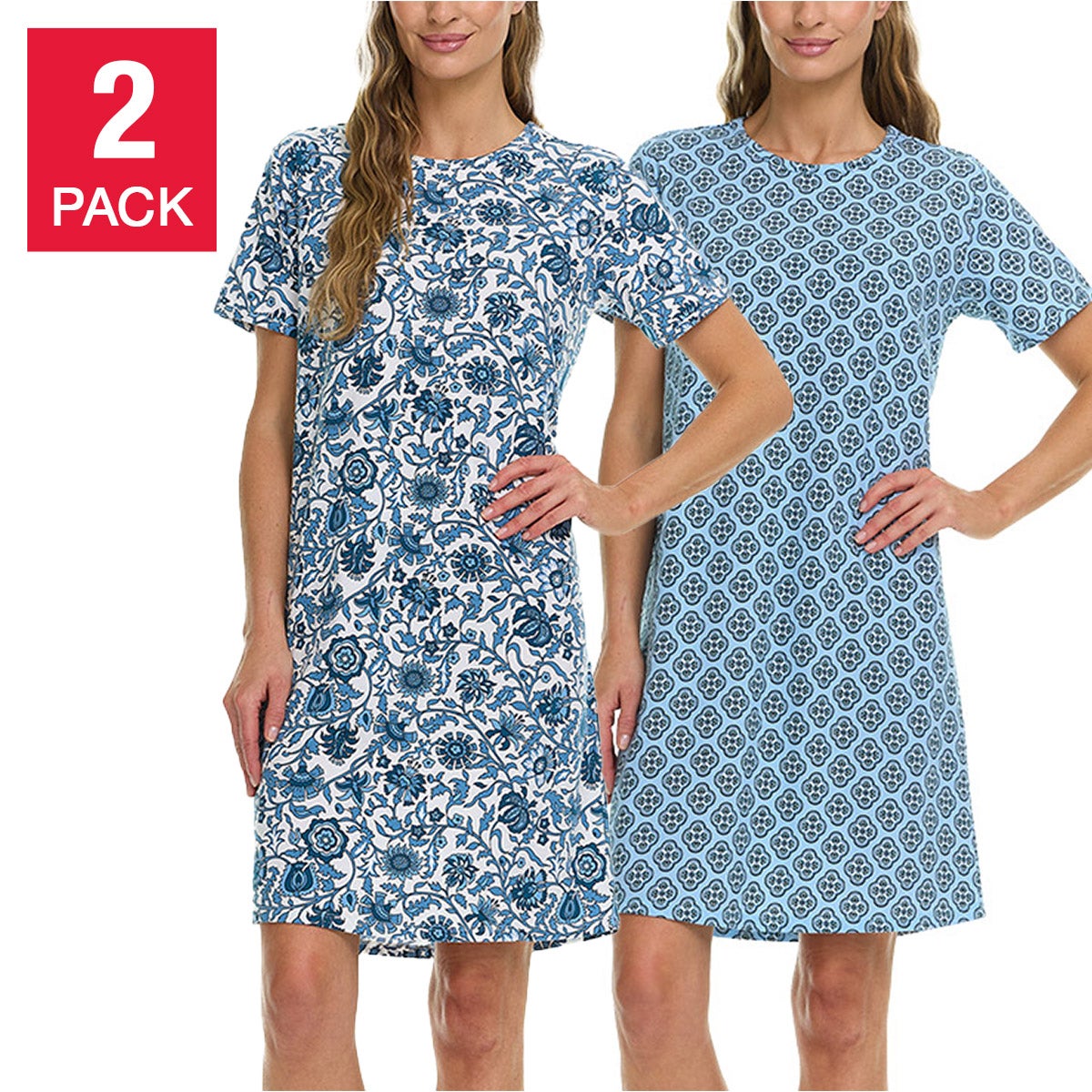 Vera Bradley Women’s Cotton Sleep Shirt, 2-pack 100% Cotton