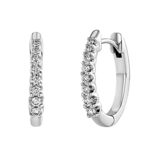 Round Brilliant 0.25 ctw VS2 Clarity, I Color Diamond 14kt White Gold Hoop Earrings, Yellow Gold