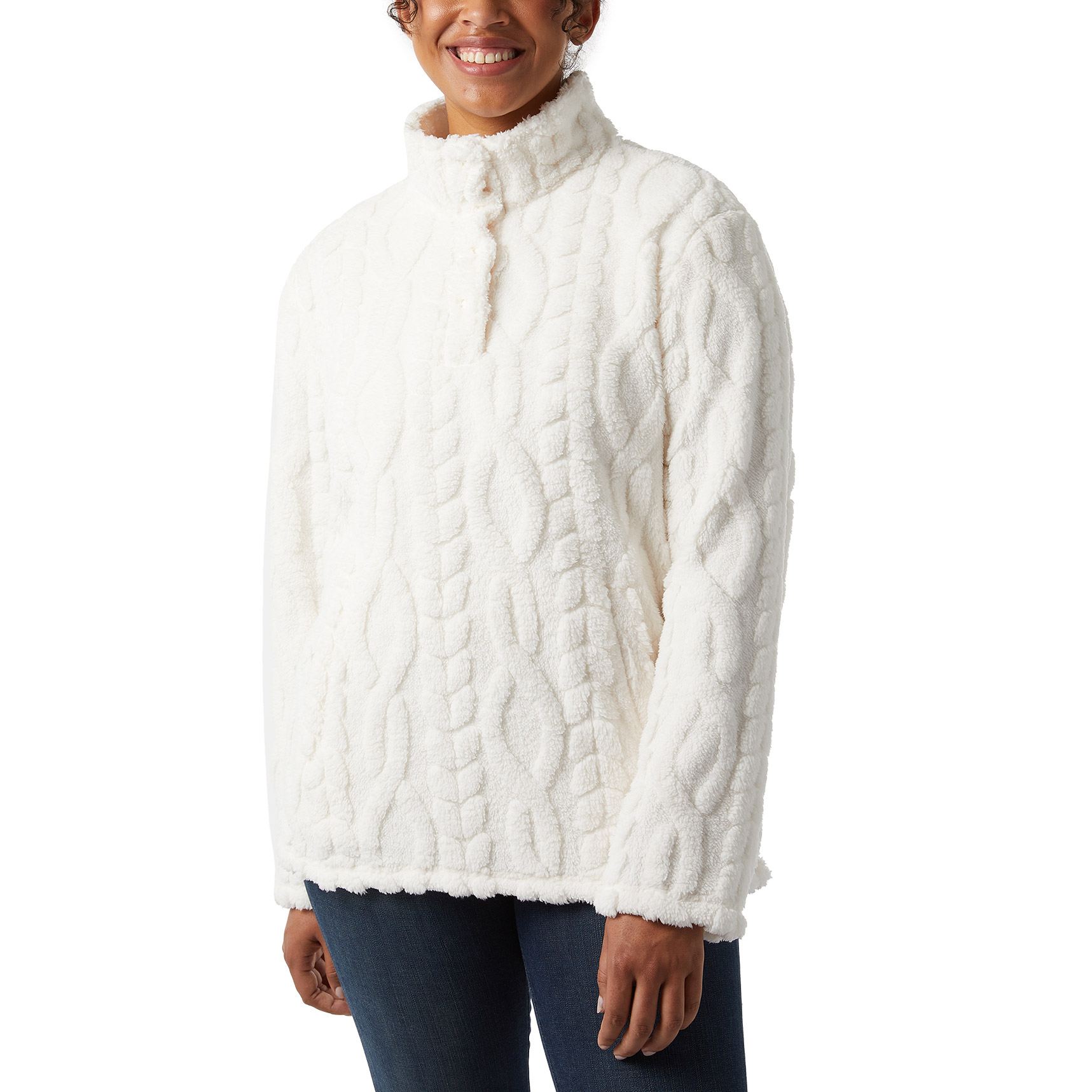 32 Degrees Women's Cable Sherpa Pullover