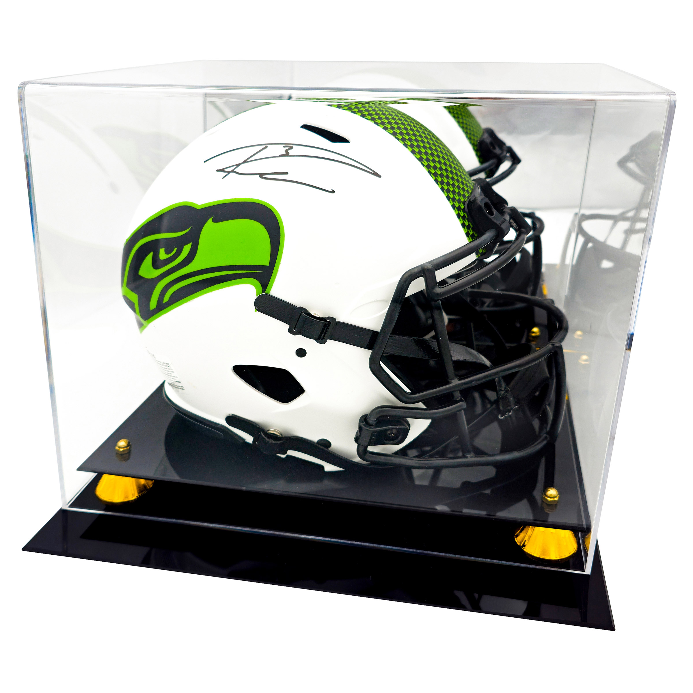 Russell Wilson Autographed Seattle Seahawks White Lunar Eclipse Full Size Authentic Speed Helmet - Beckett Authenticated