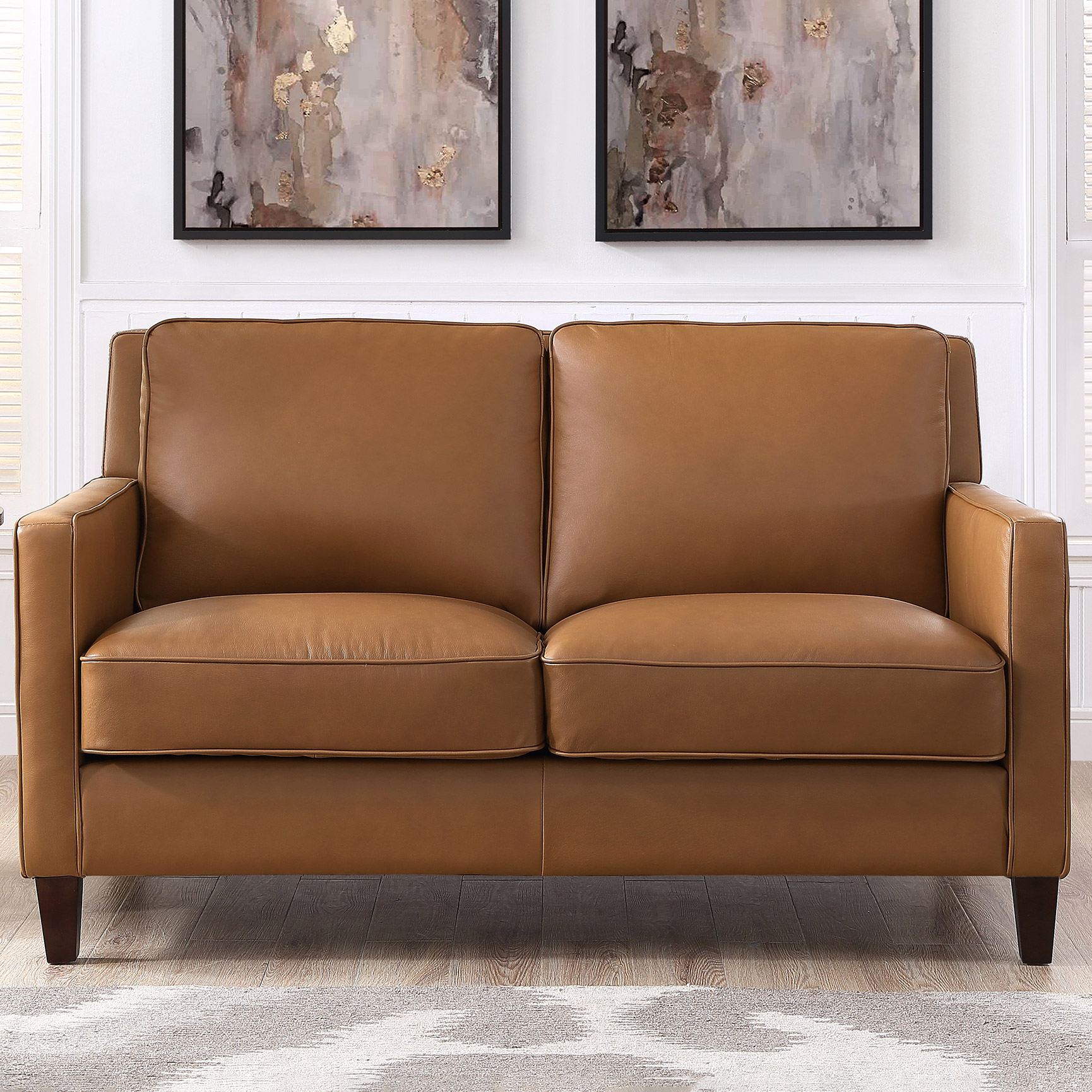 Prospera Home West Park Top-grain Leather Loveseat
