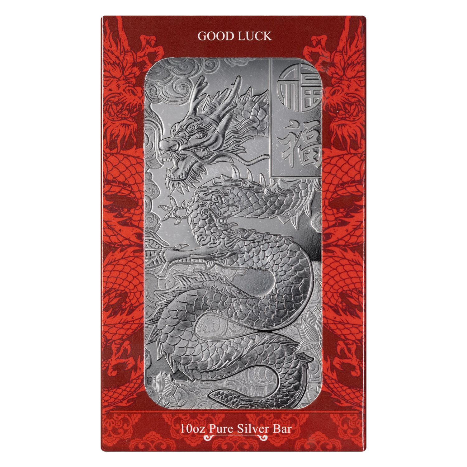 10 oz Silver Bar PAMP Good Luck Dragon