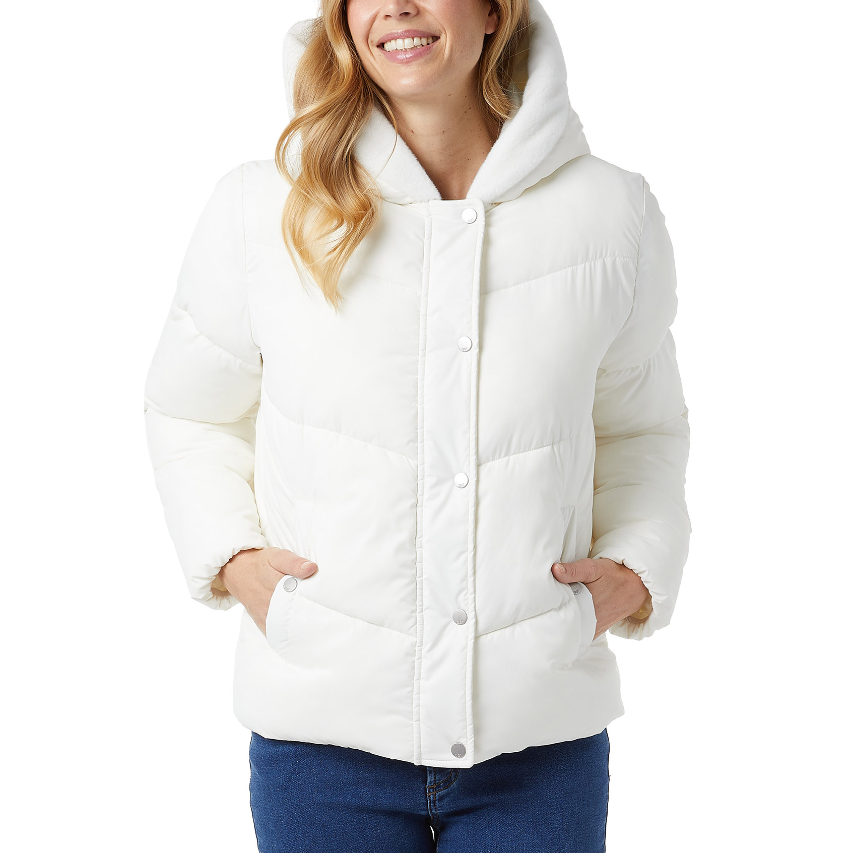 32 Degrees Women’s Quilted Jacket with Plush Lined Hood