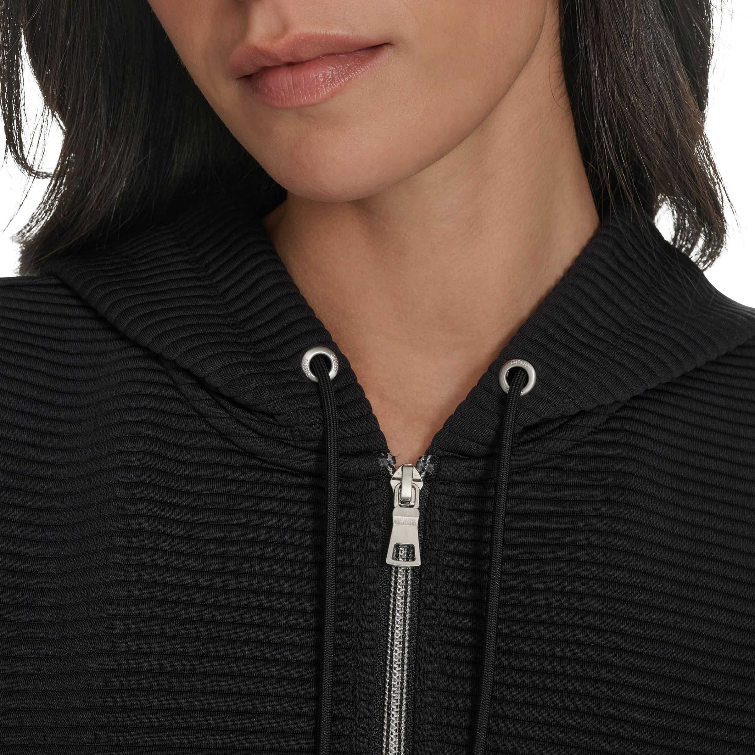 DKNY Jeans Women's Ottoman Rib Full Zip Hoodie | Costco