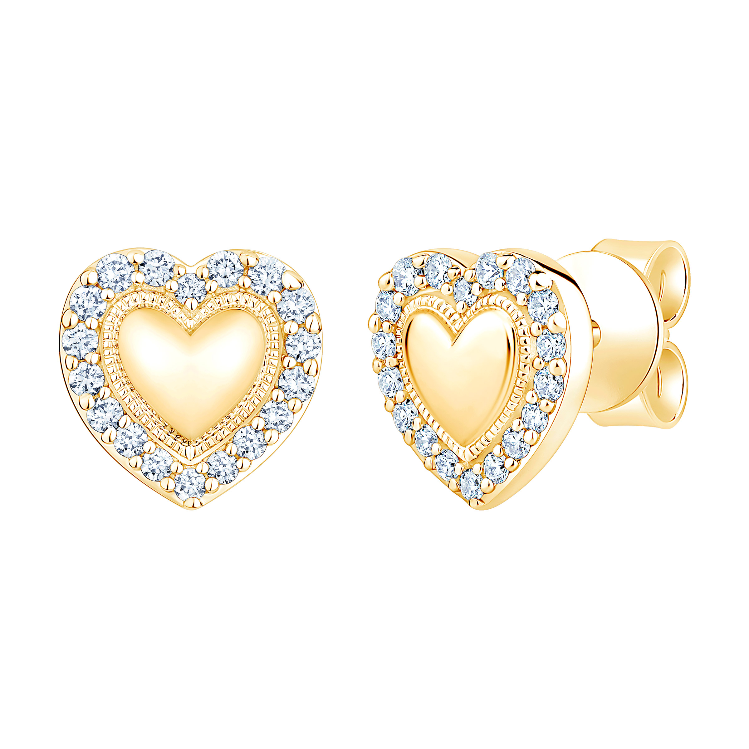 Heart Shaped Round Brilliant Diamond Earrings (0.25ctw)