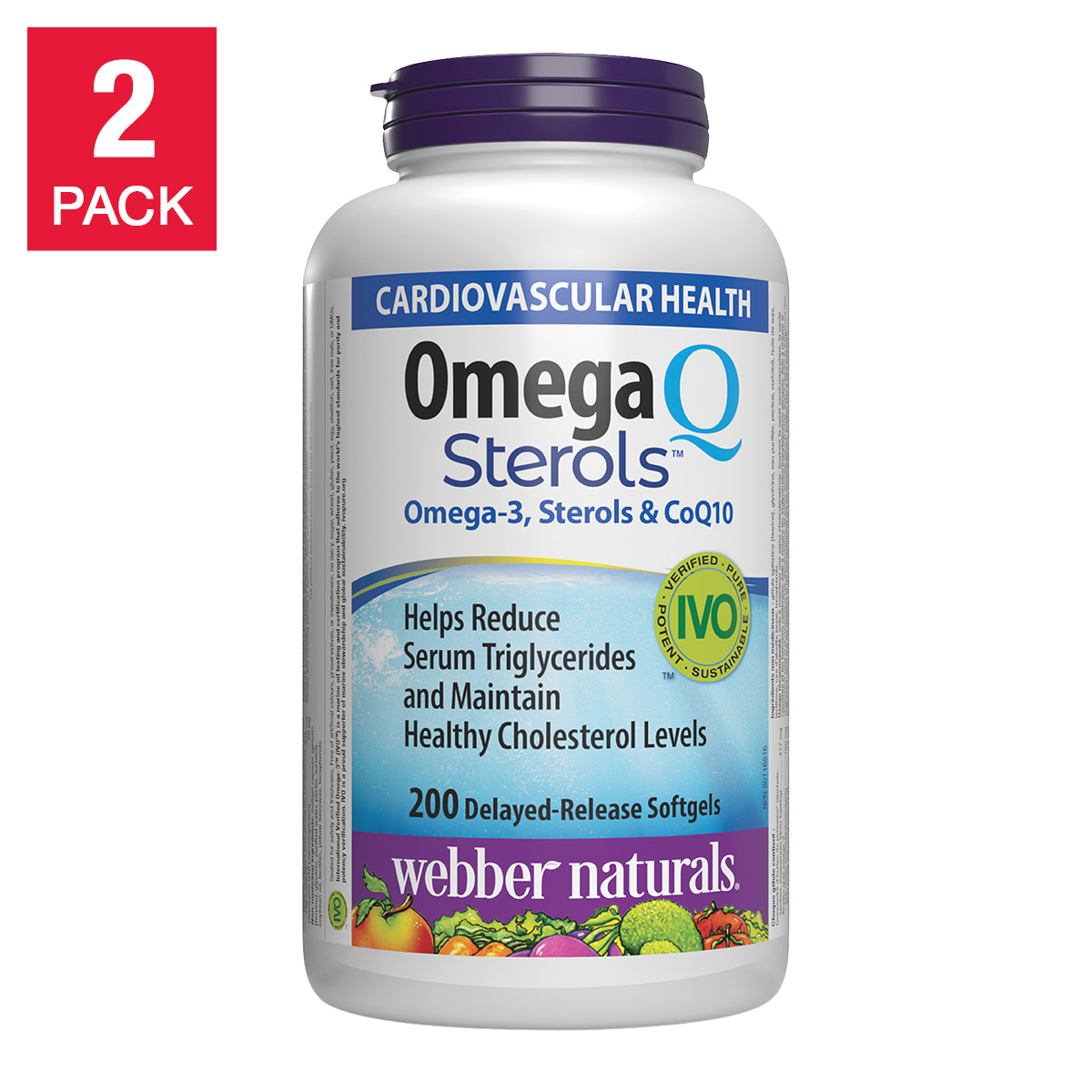 webber naturals Omega-3 & CoQ10 with Plant Sterols - 2 x 200 Softgels