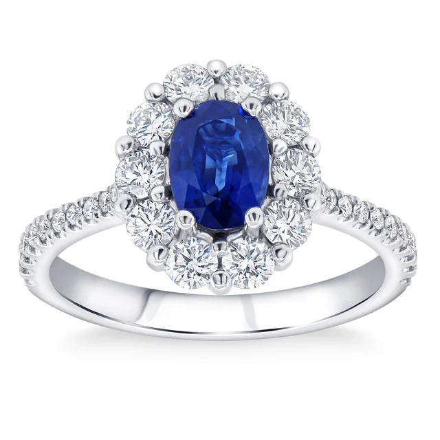 PLATINUM VS2 I 0.86CWT DIAMOND SAPPHIRE RING