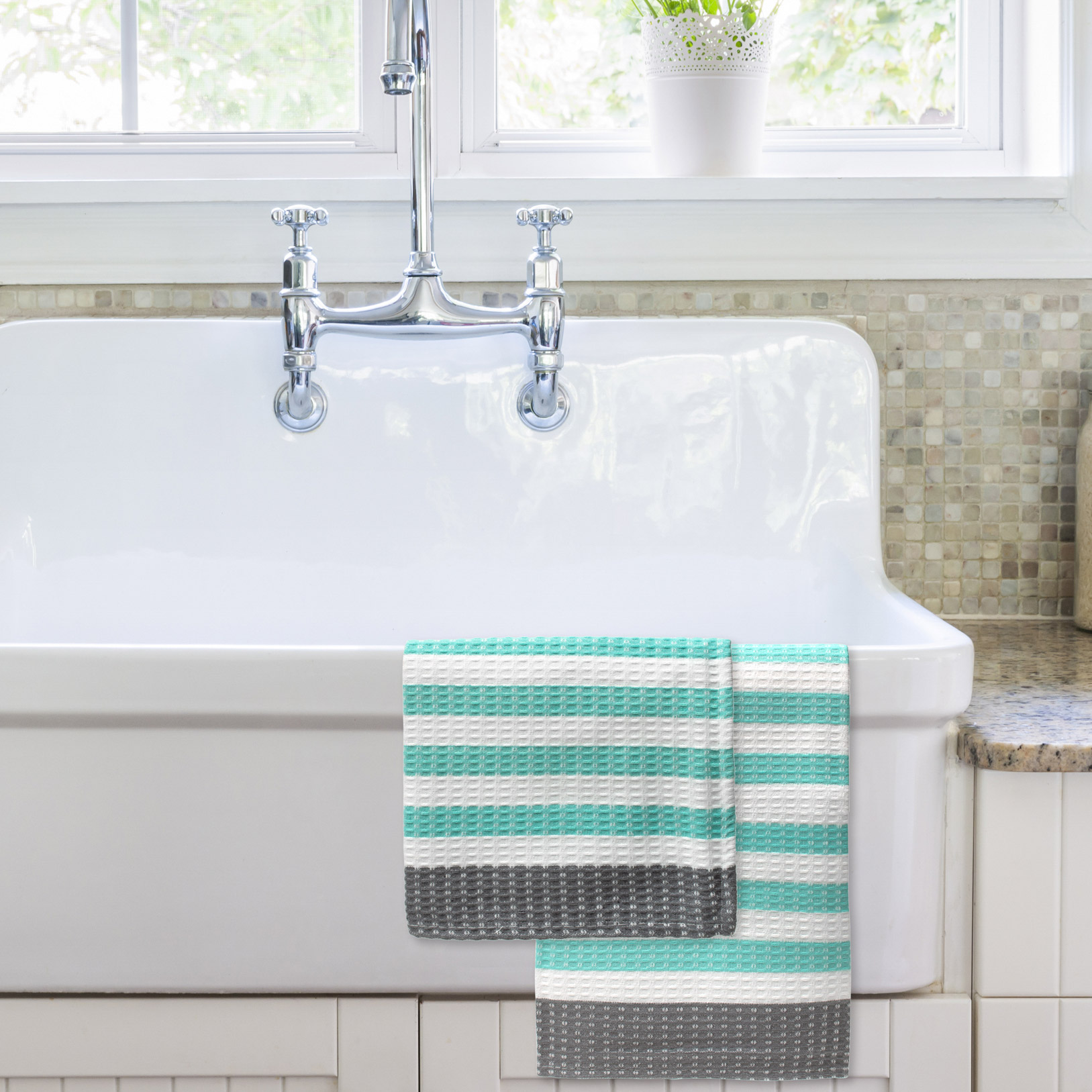 Waffle Weave Kitchen Towel Set – 16 Piece