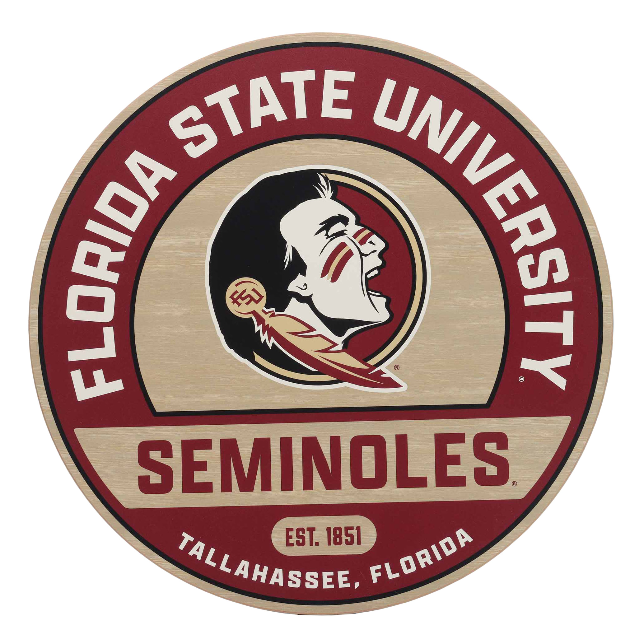 NCAA Wood Round Wall Sign