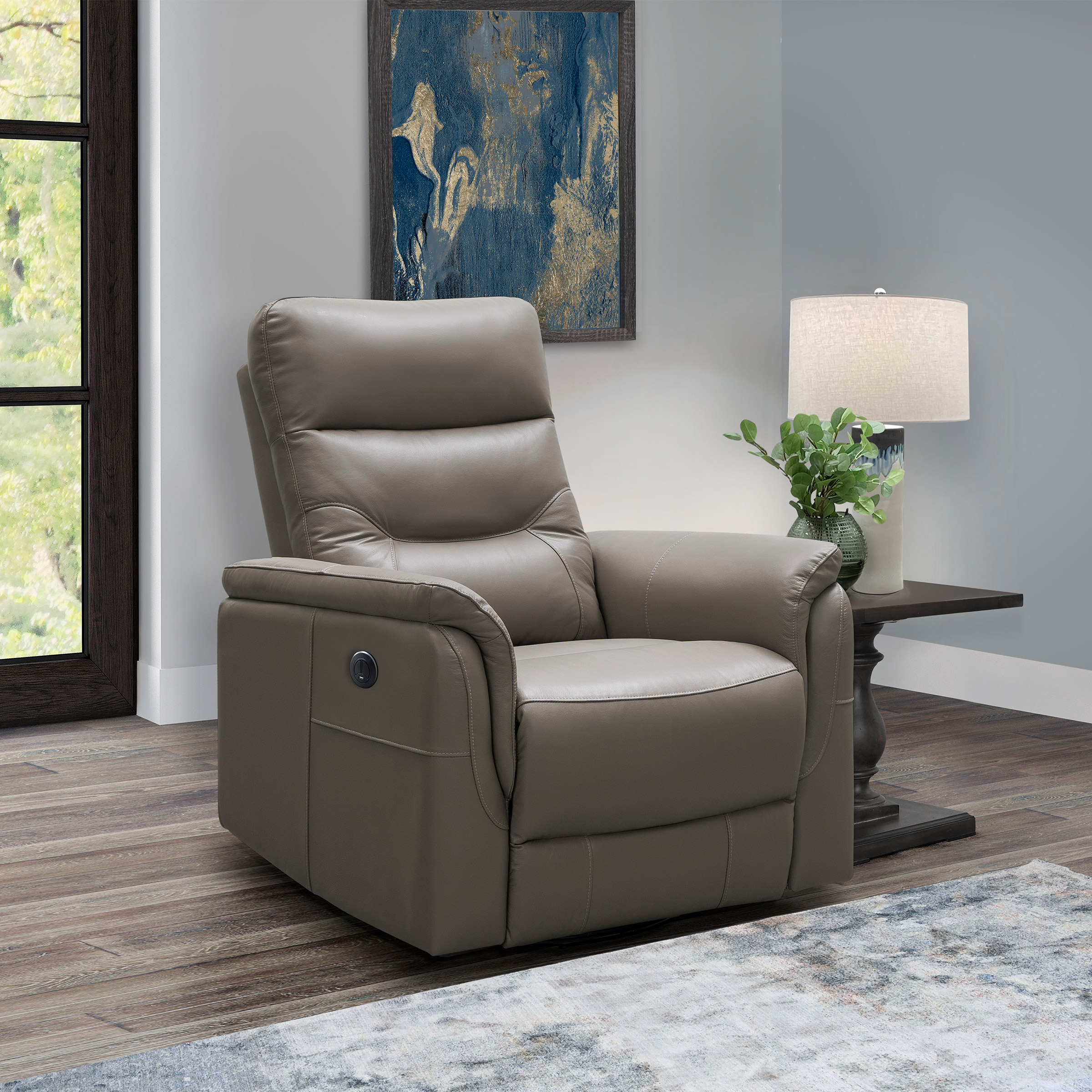Palermo Leather Power Swivel Glider Recliner