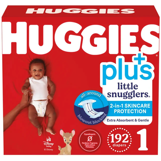 HUGGIES PLUS LITTLE SNUGGLERS SIZE 1, 192CT