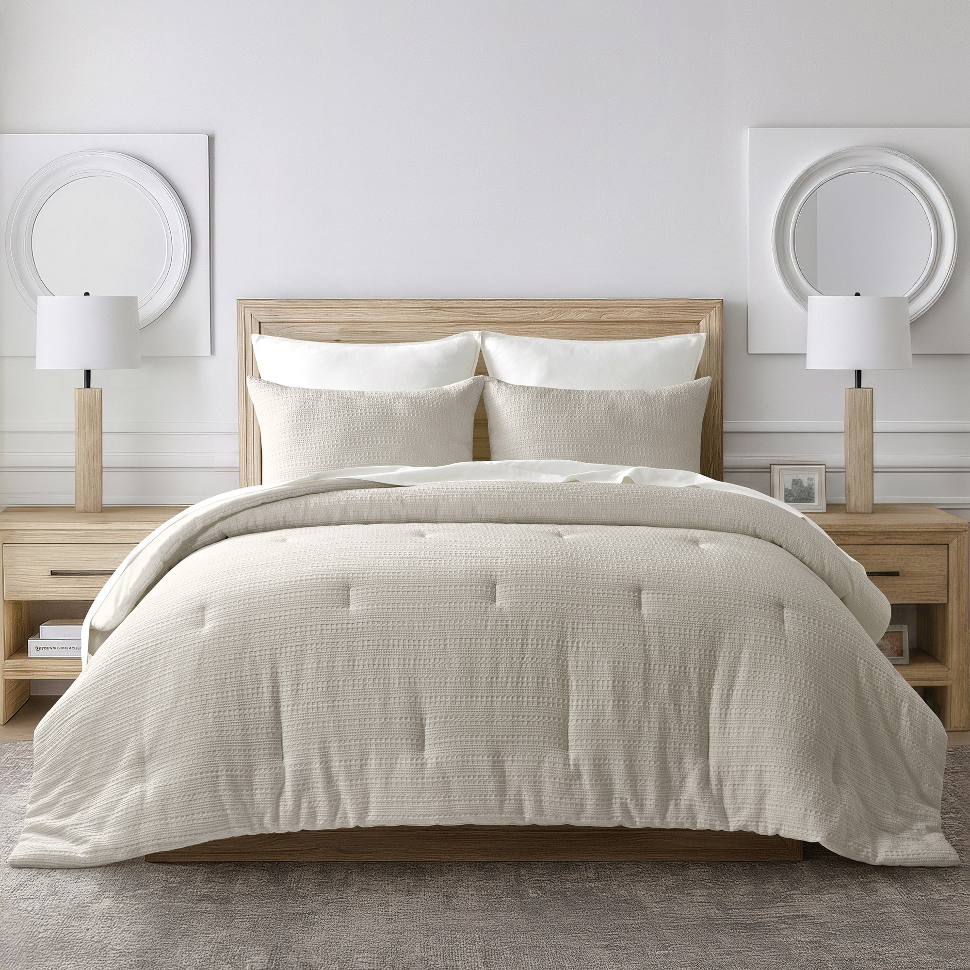 EVERGRACE 3-piece Microfiber Waffle Comforter Set