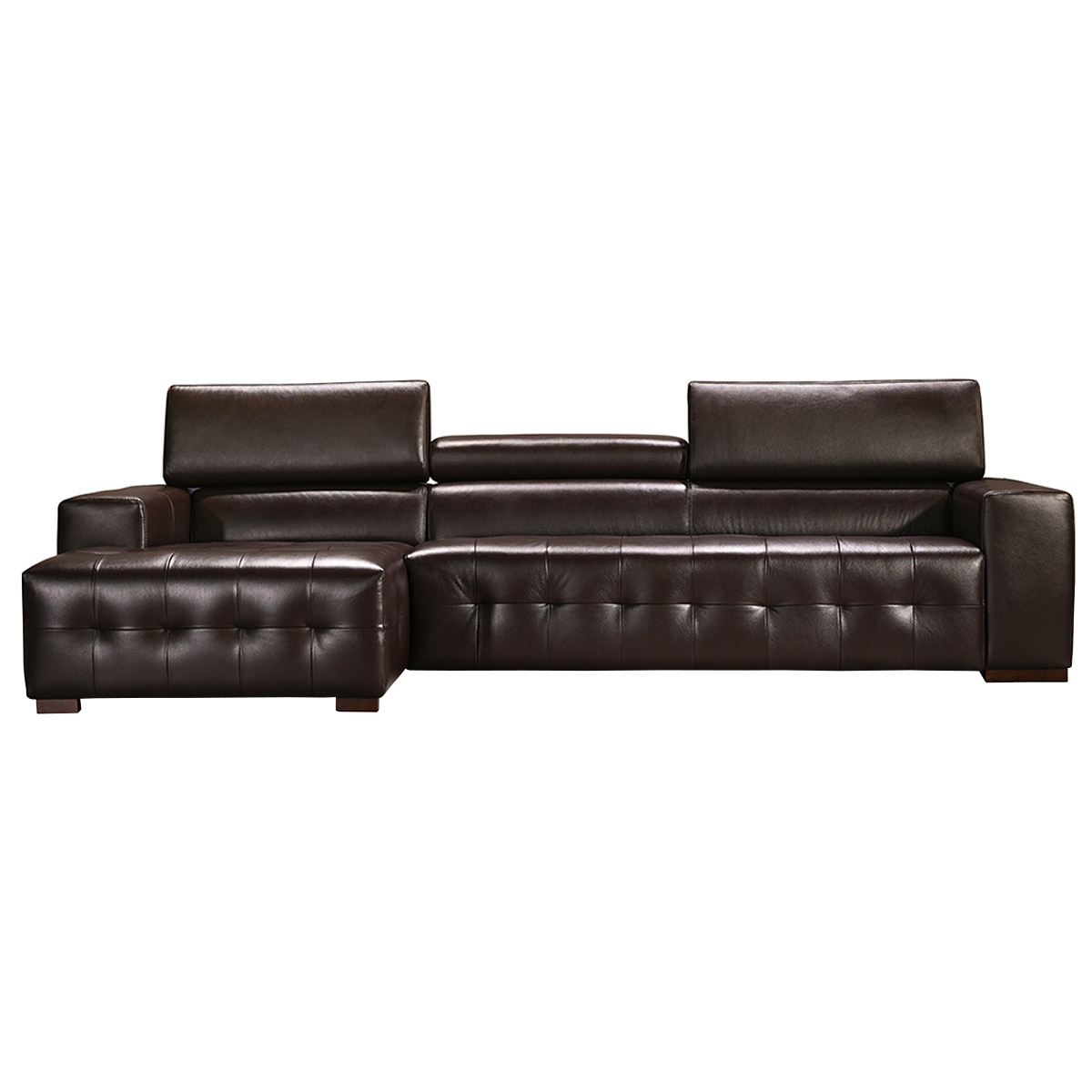 Como 2-piece Top Grain Leather Left-hand Facing Sectional