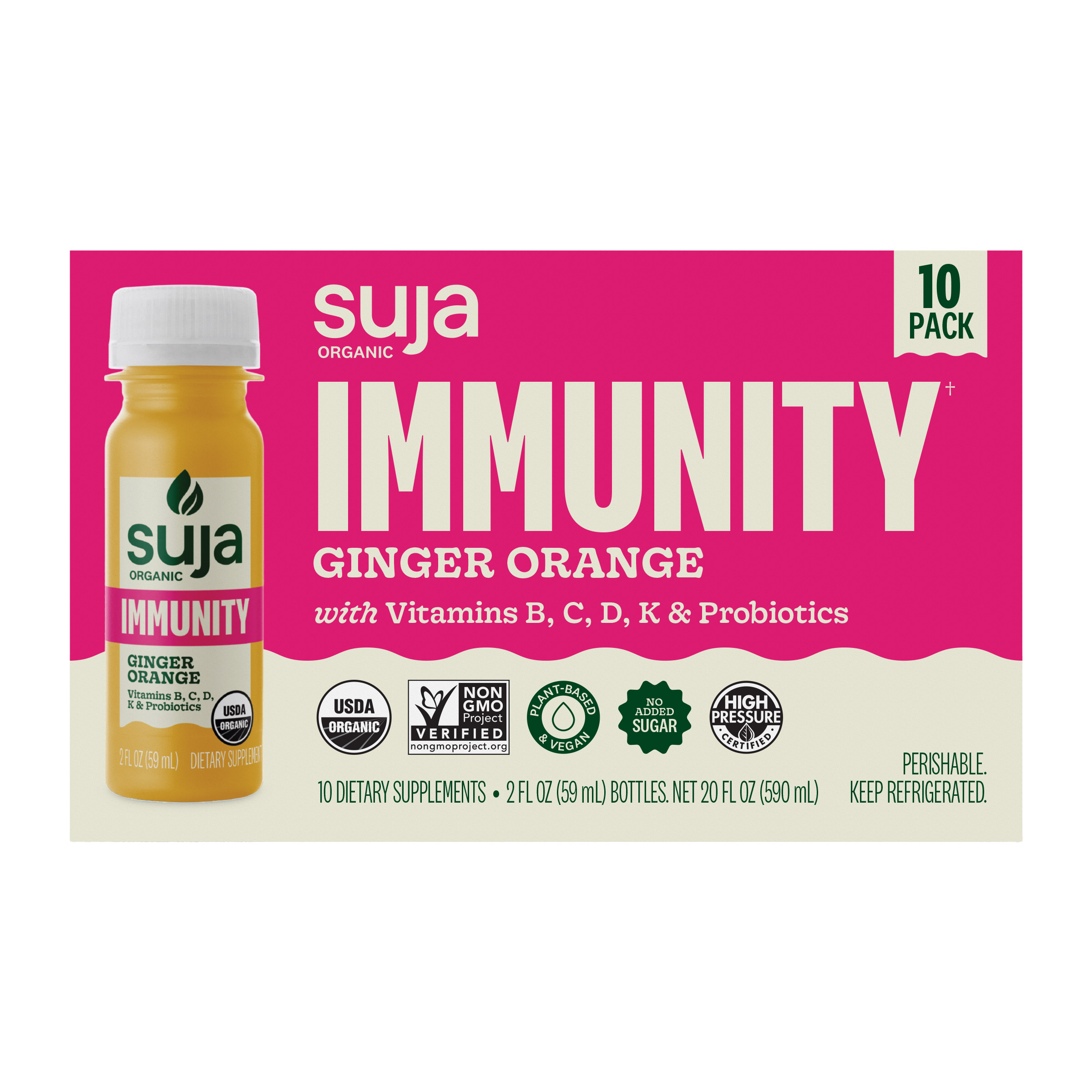 ゆゆみ Suja Organic Ginger Orange Immunity Shots, 2 fl oz, 10-count | Costco