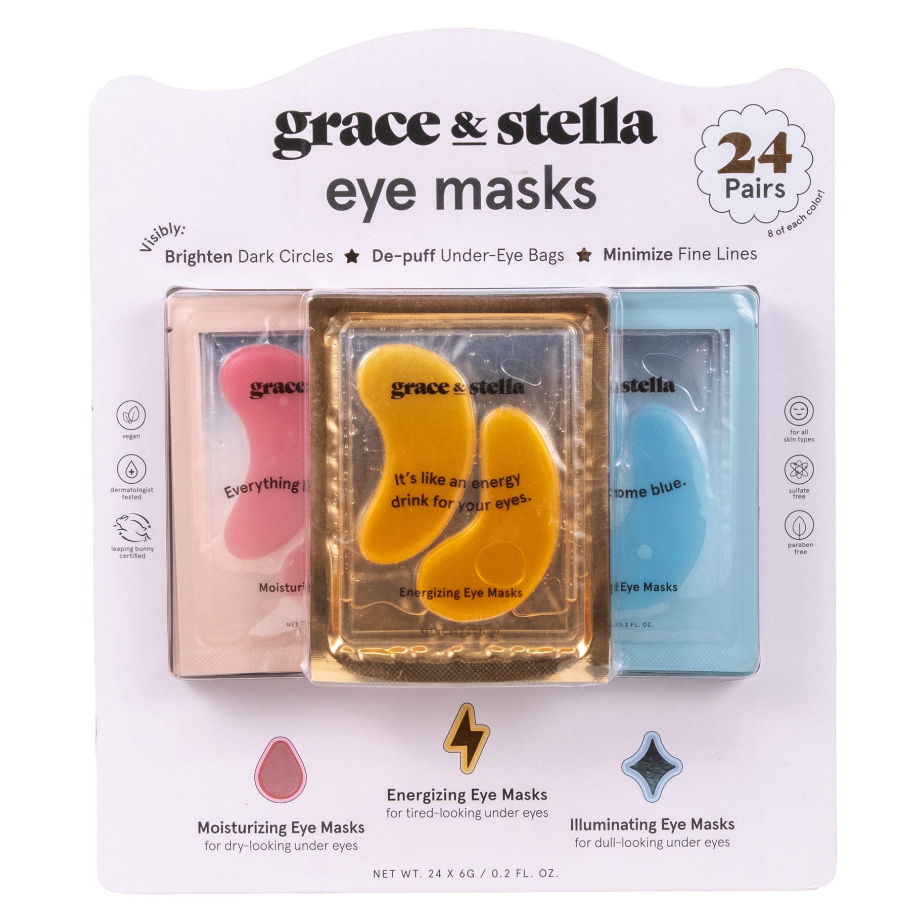 Grace & Stella Under Eye Masks, Under Eye Patches Combo Pack, 24