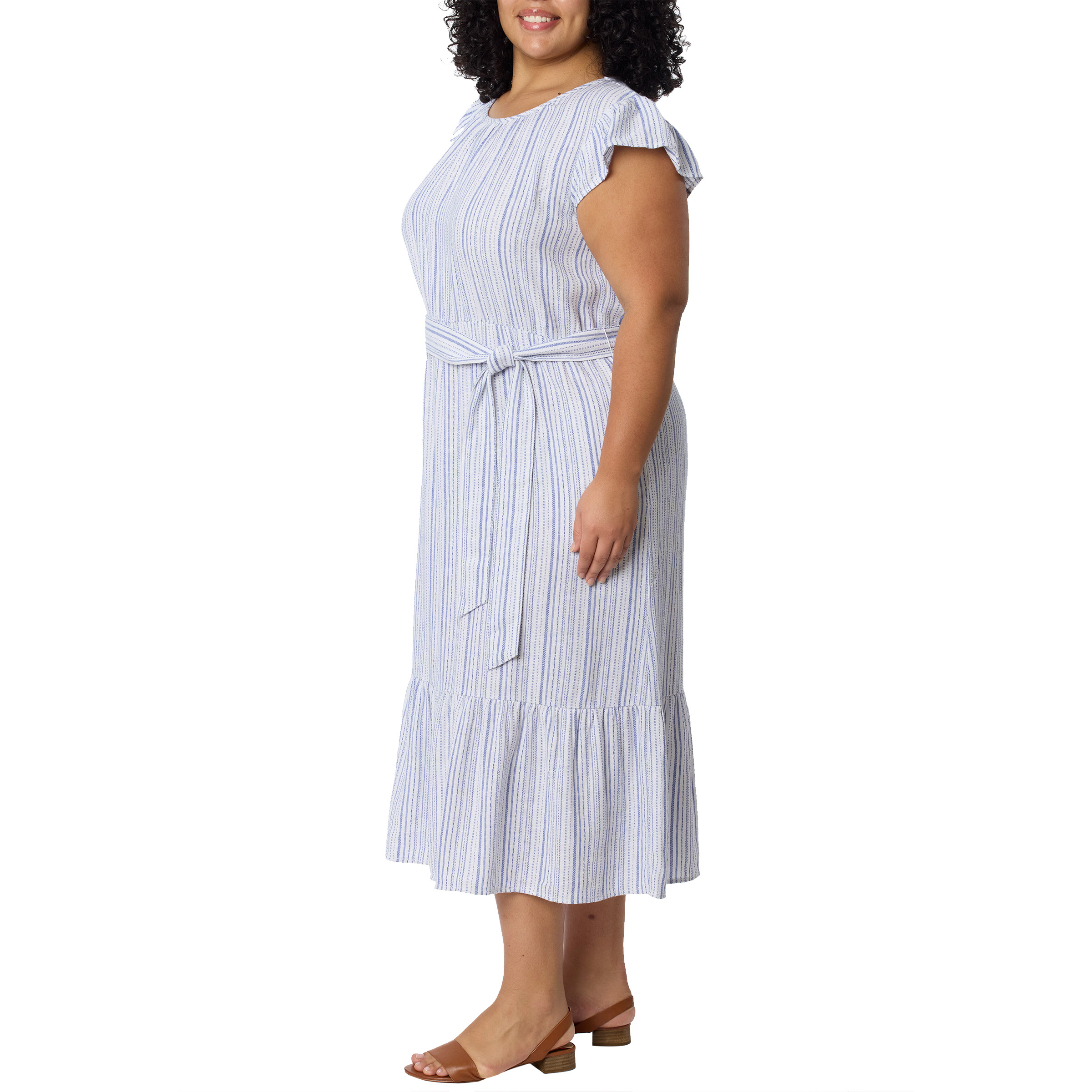 briggs womens linen dress Briggs Women's Linen Blend Dress (Tan/Pink, Small)