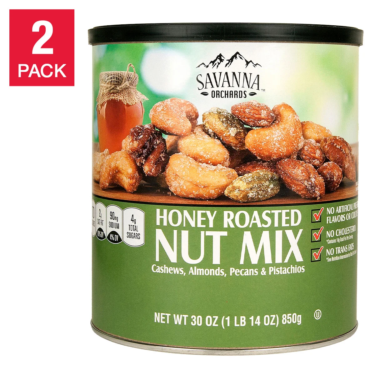 Savanna Orchards Honey Roasted Nut & Pistachios 30 oz, 2-pack | Costco