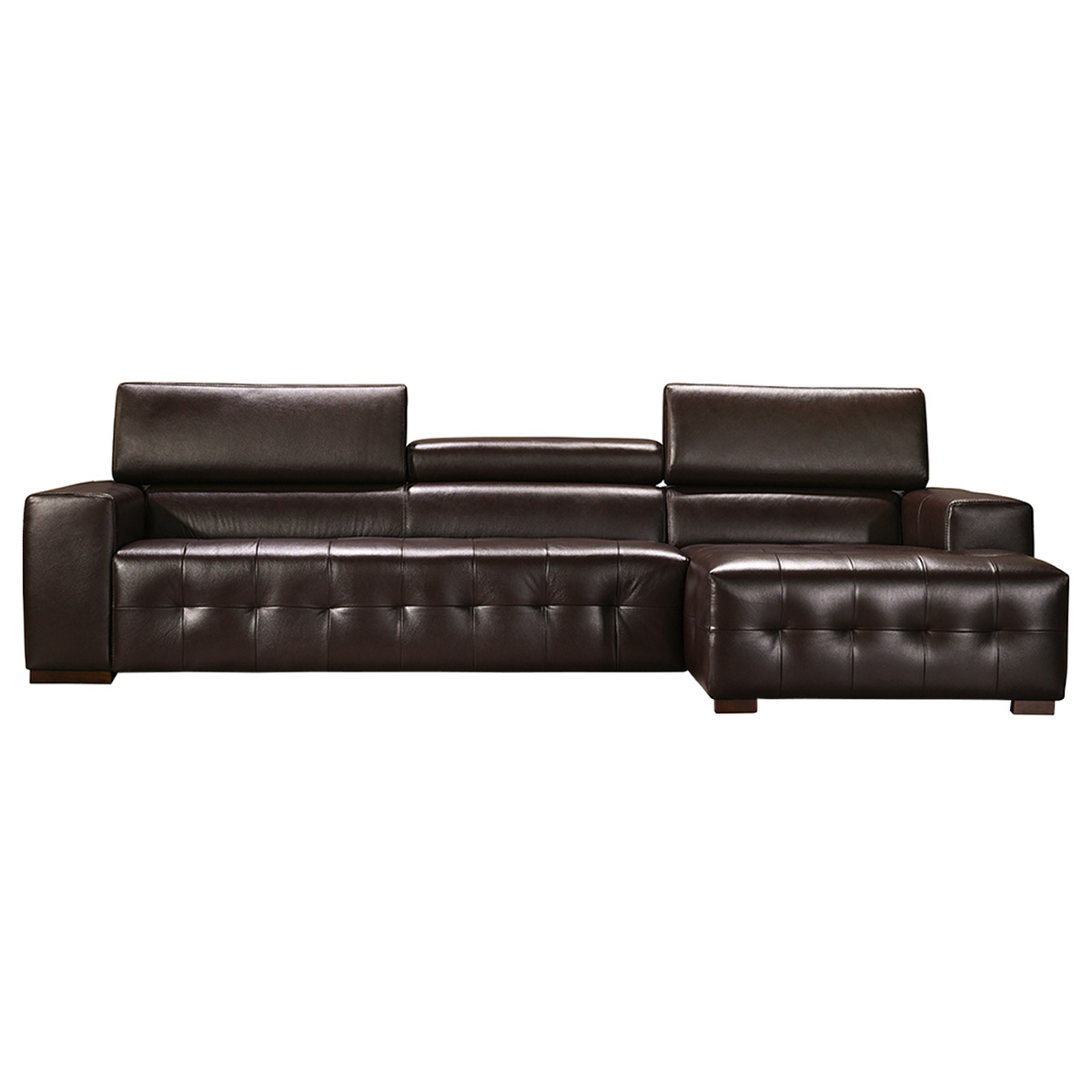 Como 2-piece Top Grain Leather Right-hand Facing Sectional