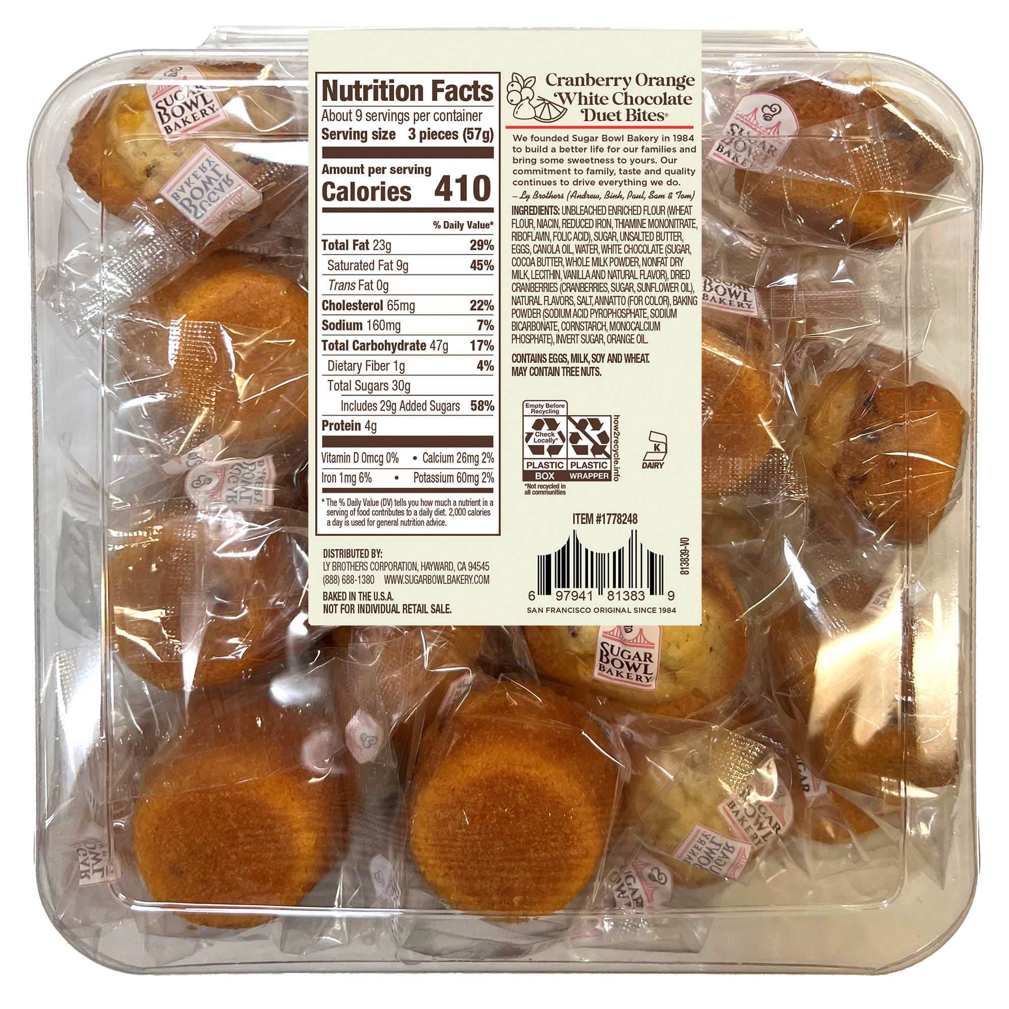 Sugar Bowl Bakery White Chocolate Duet Bites, Cranberry Orange, 27