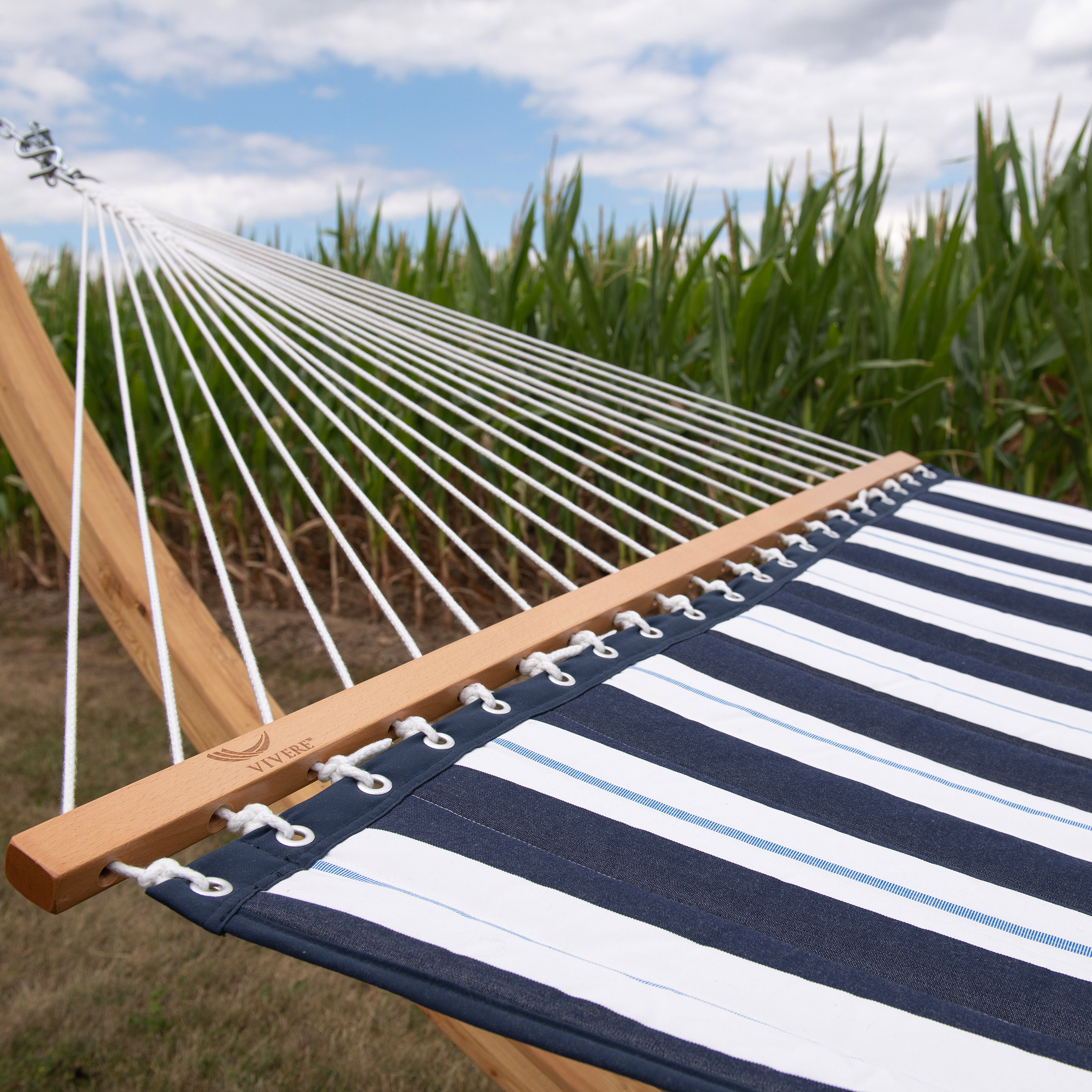 Vivere Sunbrella Quilted Double Hammock with Spreader Bar | Costco