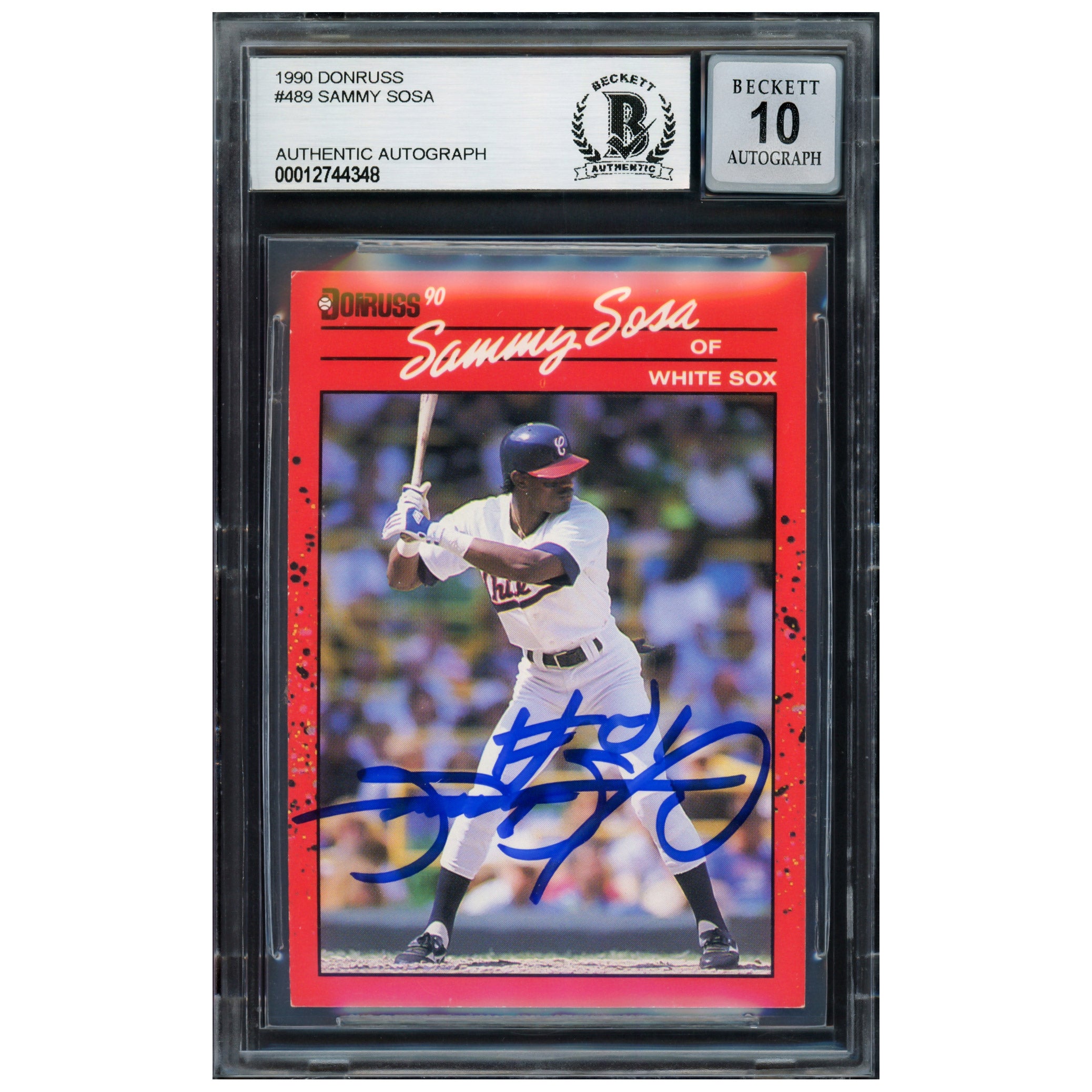 Sammy Sosa Autographed 1990 Donruss Rookie Card #489 Chicago White