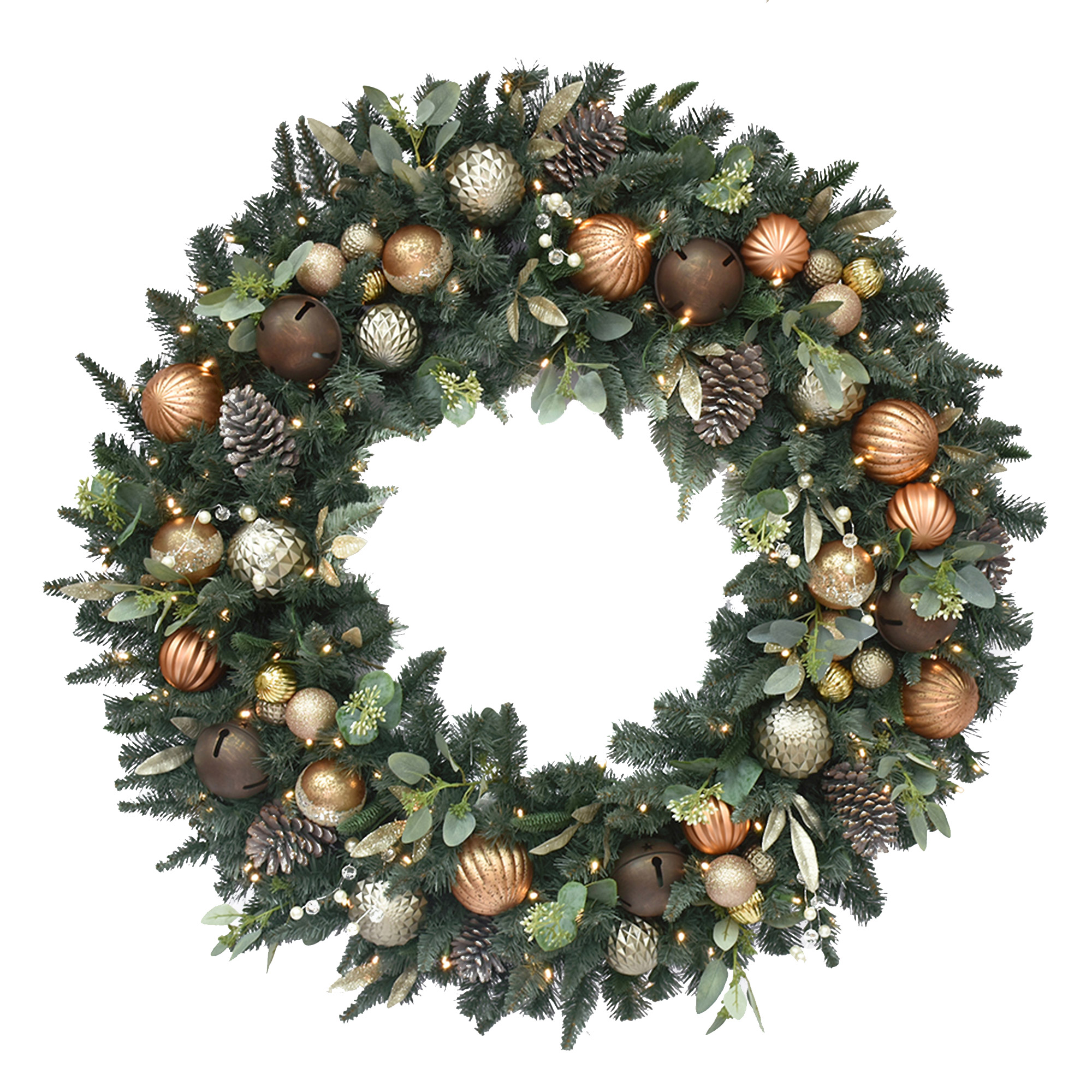 121.9 cm (48 in.) Pre-Lit Wreath with 140 Battery Operated LED Lights