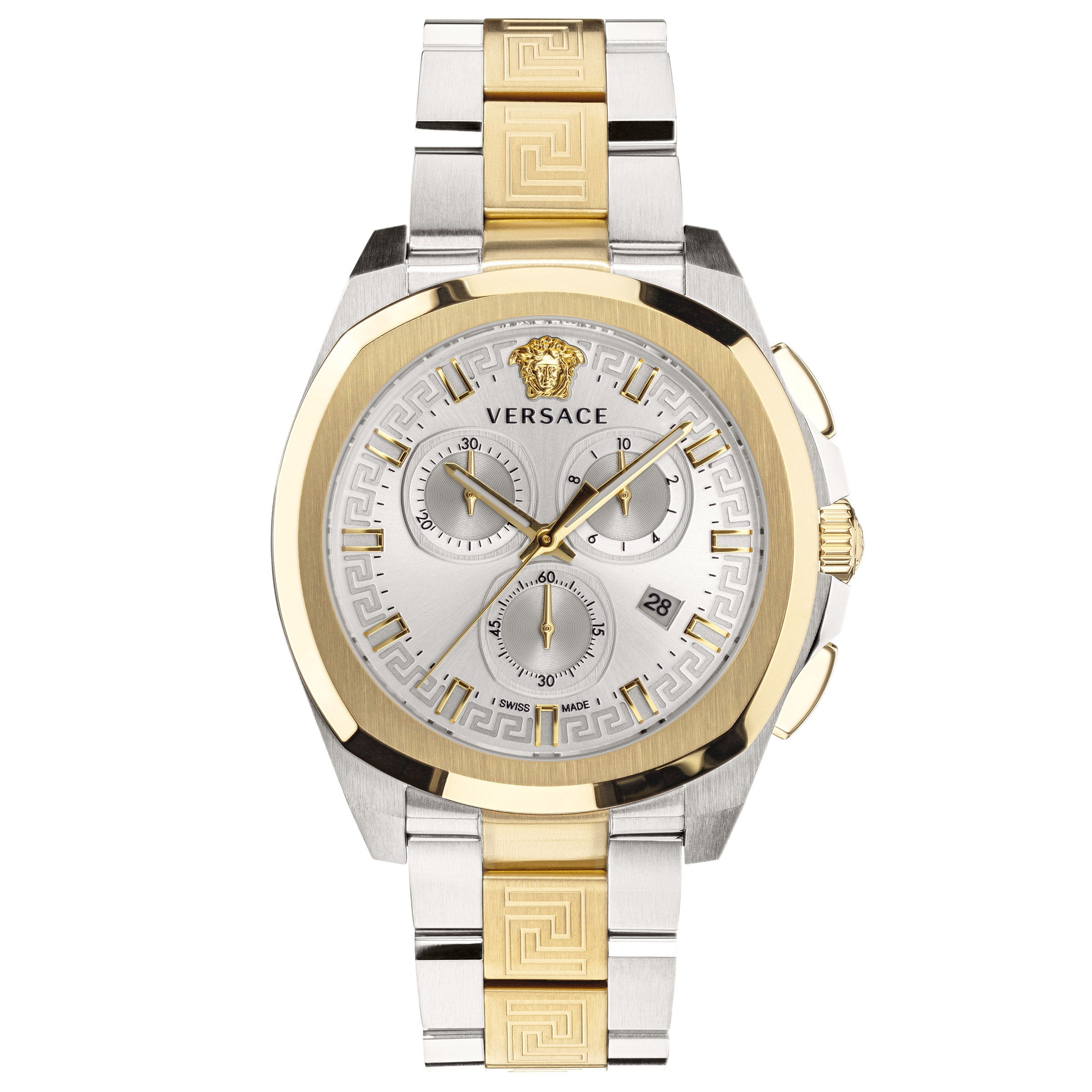 Versace Geo Chrono White Silver-Tone Dial Men's Watch | Costco