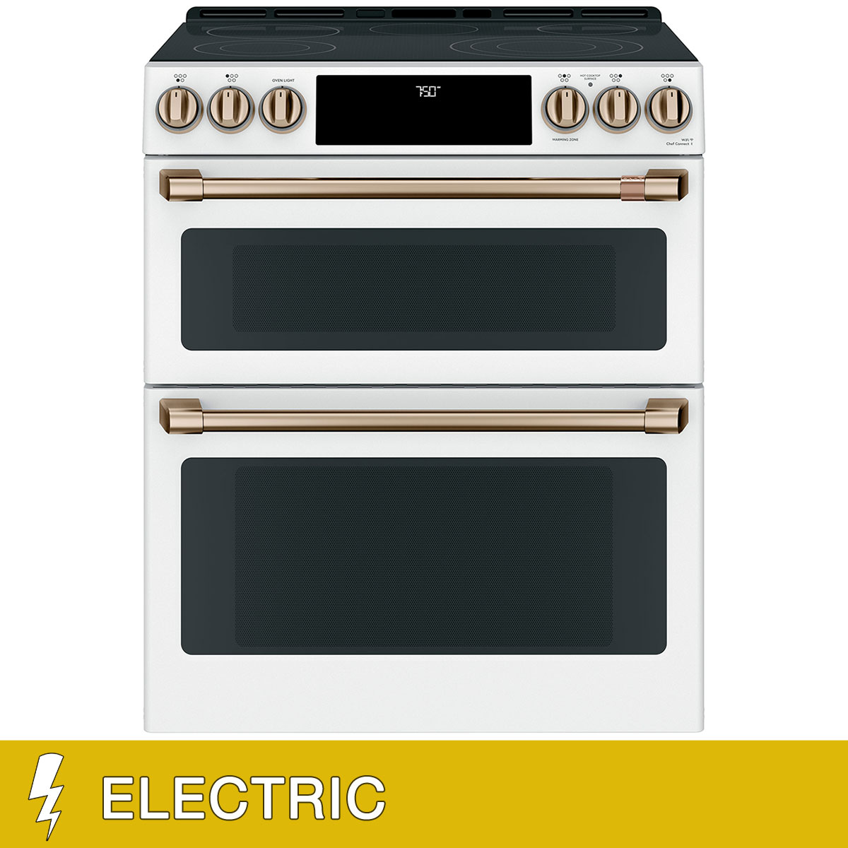 Café 30" 6.7 cu. ft. ELECTRIC Slide-in Double Oven Range with Convection  WiFi