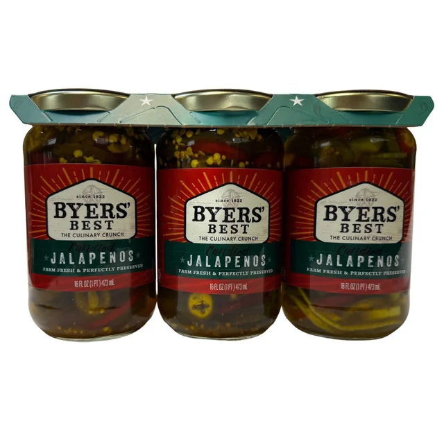 BYERS BEST CANDIED JALAPENOS 3/16 OZ JARS