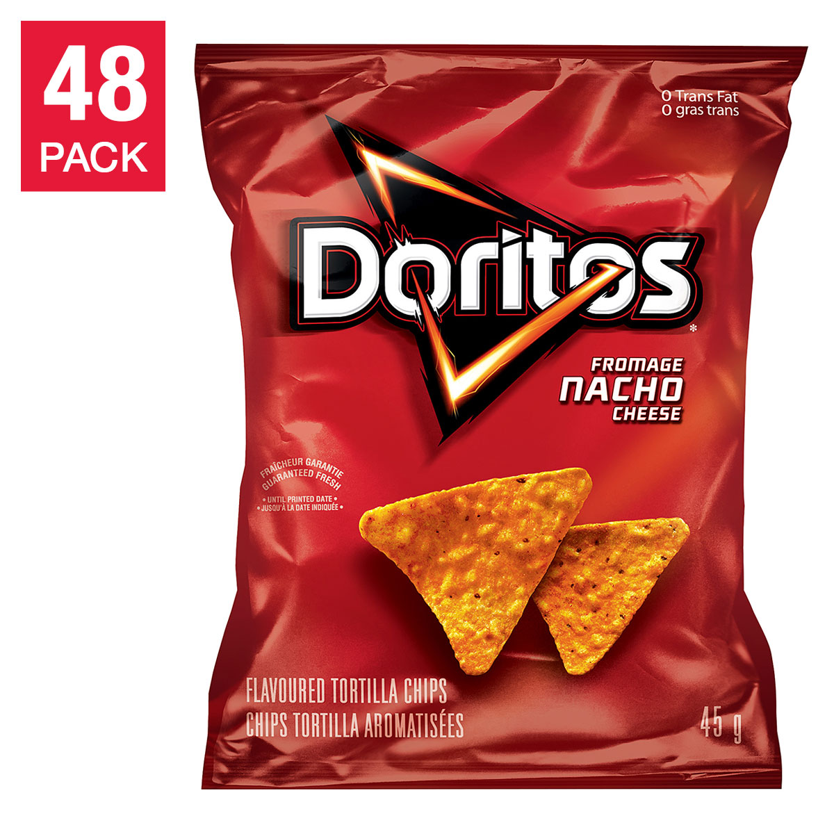 Doritos Nacho Cheese Tortilla Chips, 48 × 45 g
