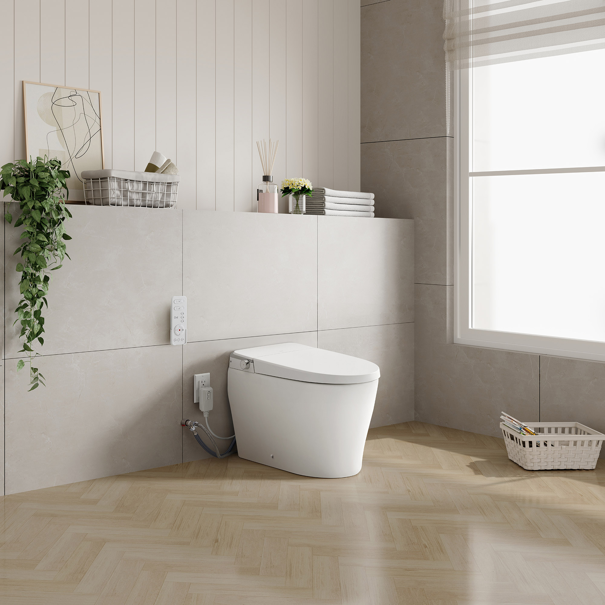 OVE Decors Eaton Smart Bidet Toilet with Built-in Tank
