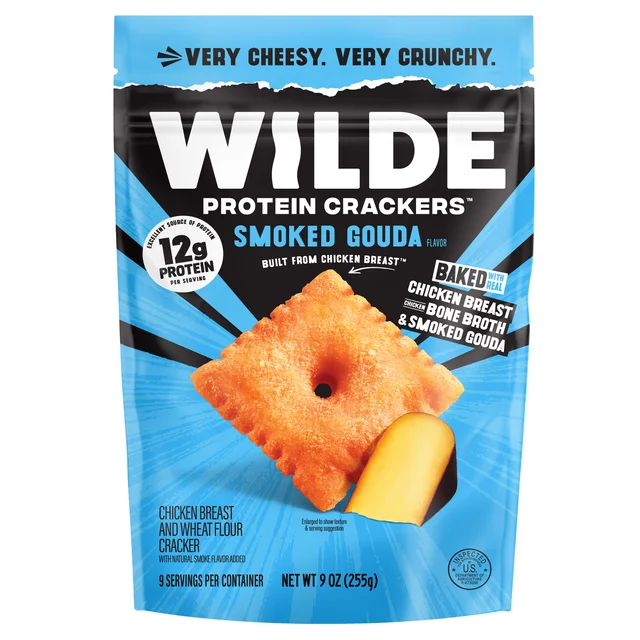 WILDE SMOKED GOUDA PROTEIN CRACKERS 9 OZ