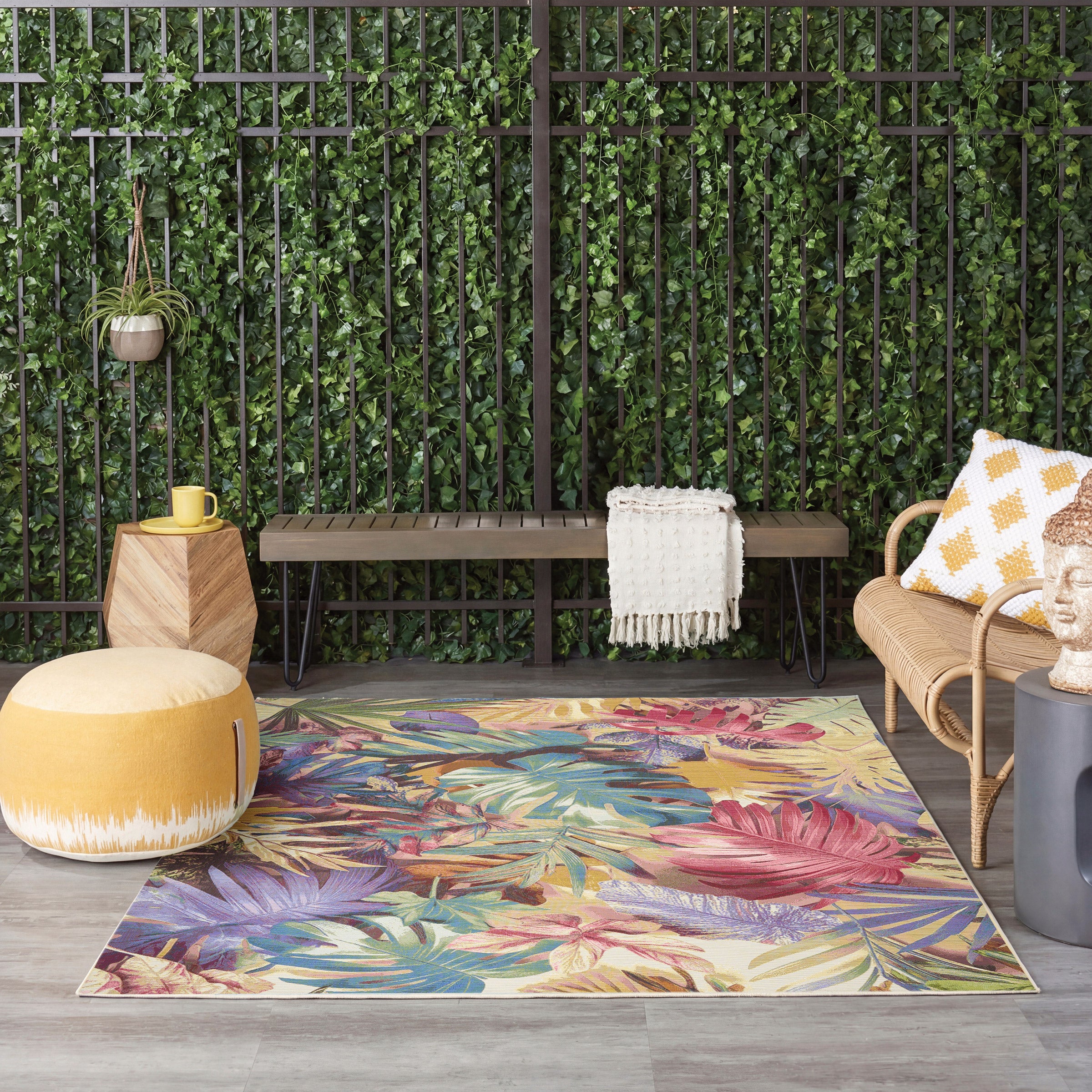 Nourison Capri Indoor/Outdoor Area Rug, Palm, 6'6” x 9' | Costco