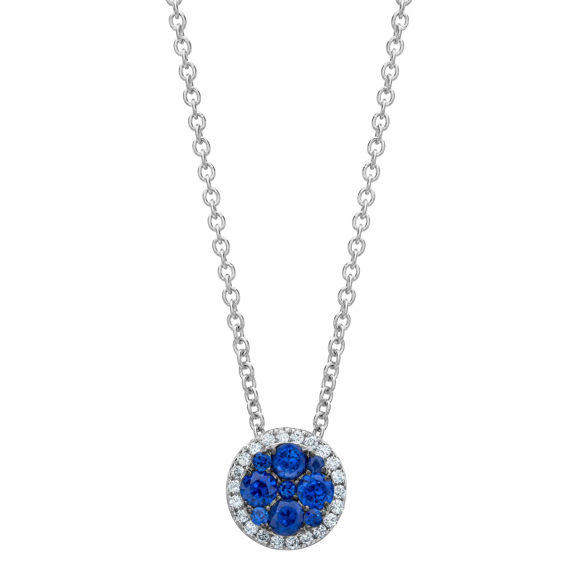 Blue Sapphire and Diamond Necklace
