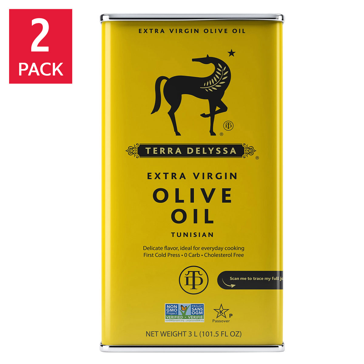 Terra Delyssa First Cold Press Extra Virgin Olive Oil 3L, Tin, 2