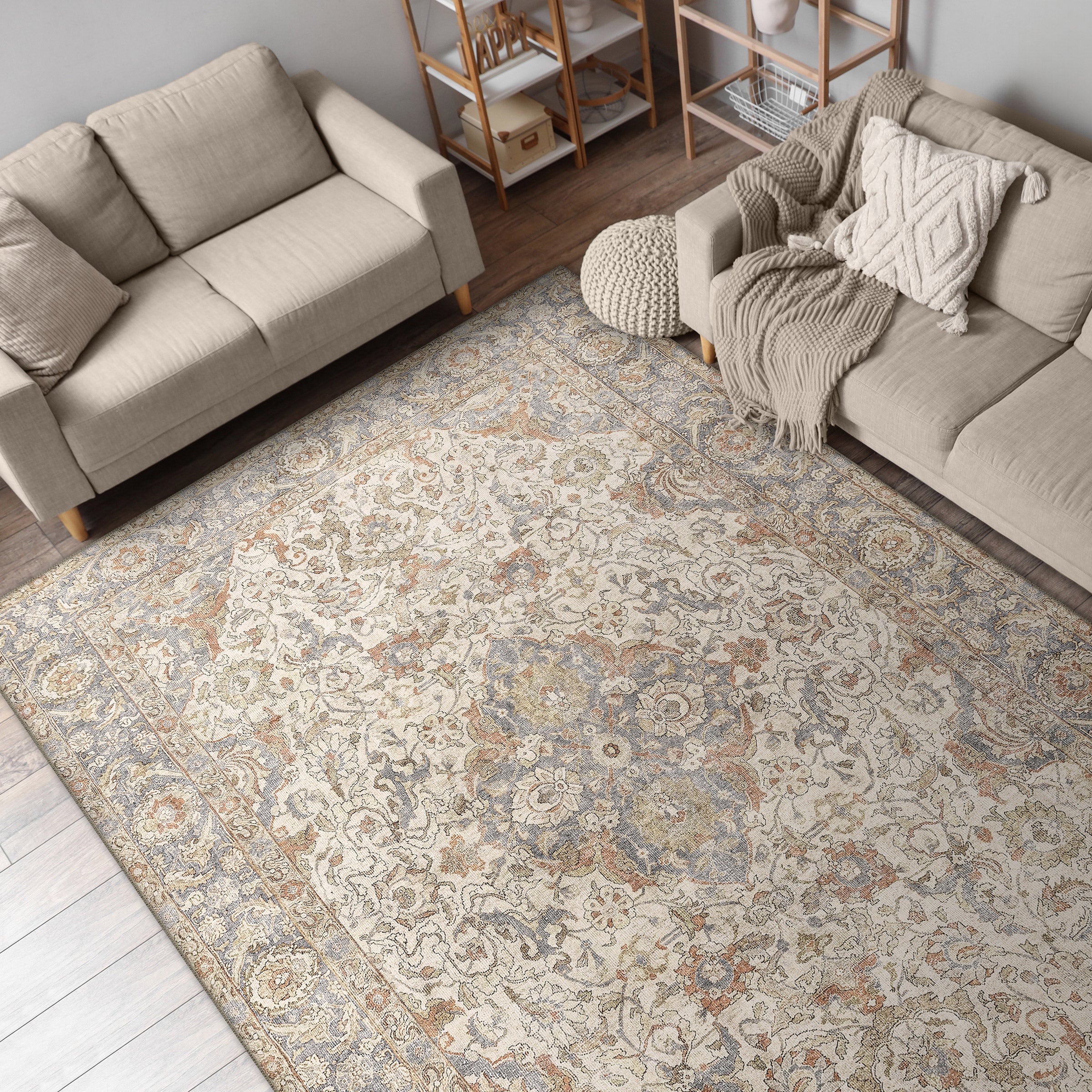 新品未使用　ローベンス　FLOORING APACHE カーペット　アパッチ Apache Chenille Area Rug, Rosetta Beige, 6' x 9' | Costco